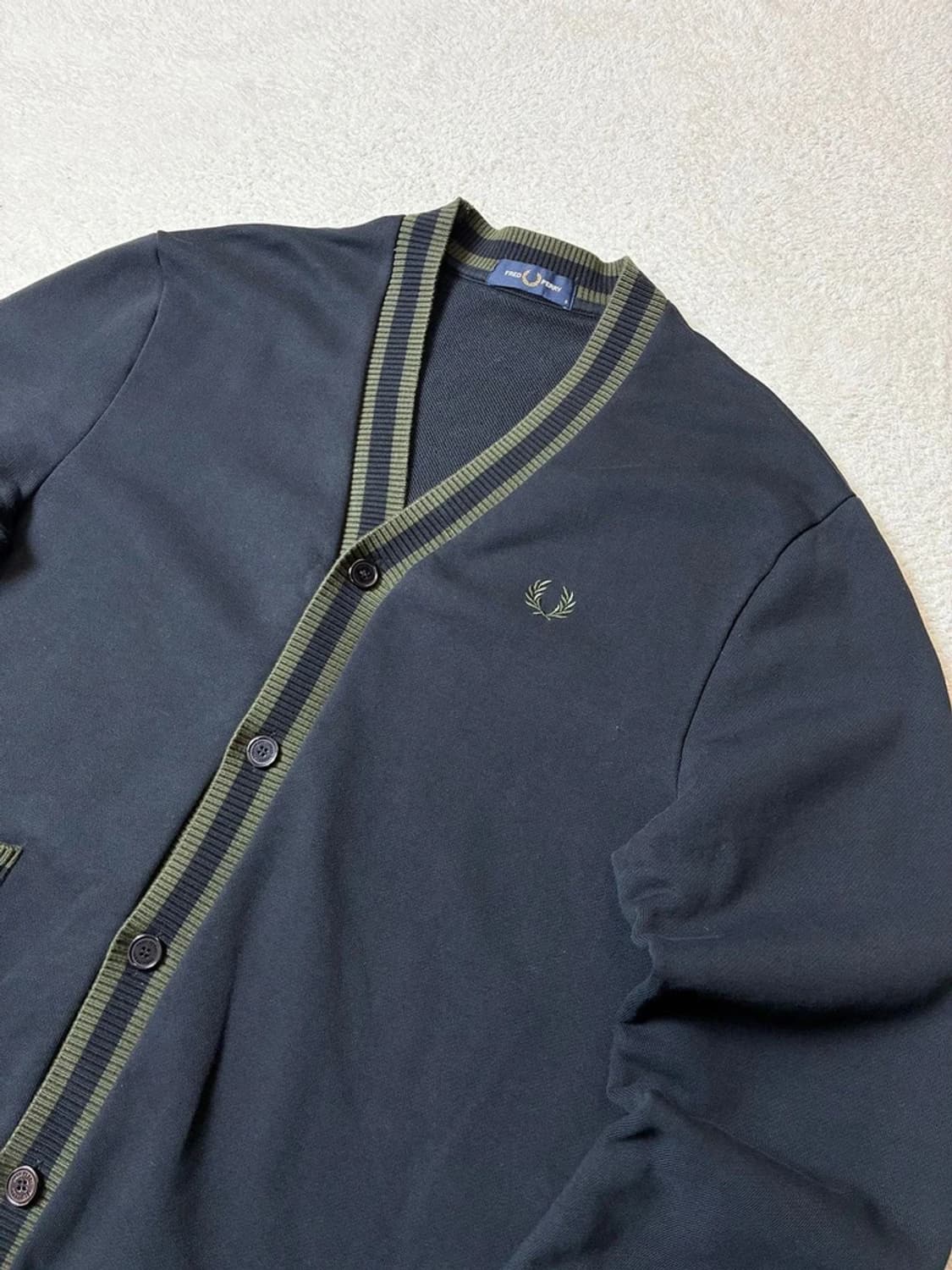 프레드페리 팁 피케 텍스쳐 가디건 PN6668 상품이미지2