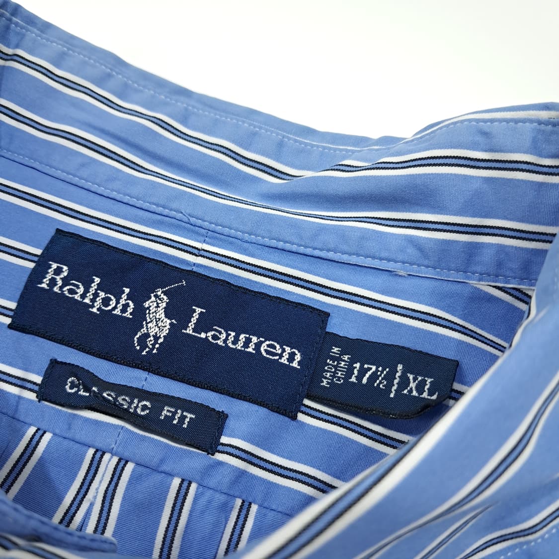 CL853 XL 폴로 00s 코튼 블루 스트라이프 셔츠 남방 상품이미지3
