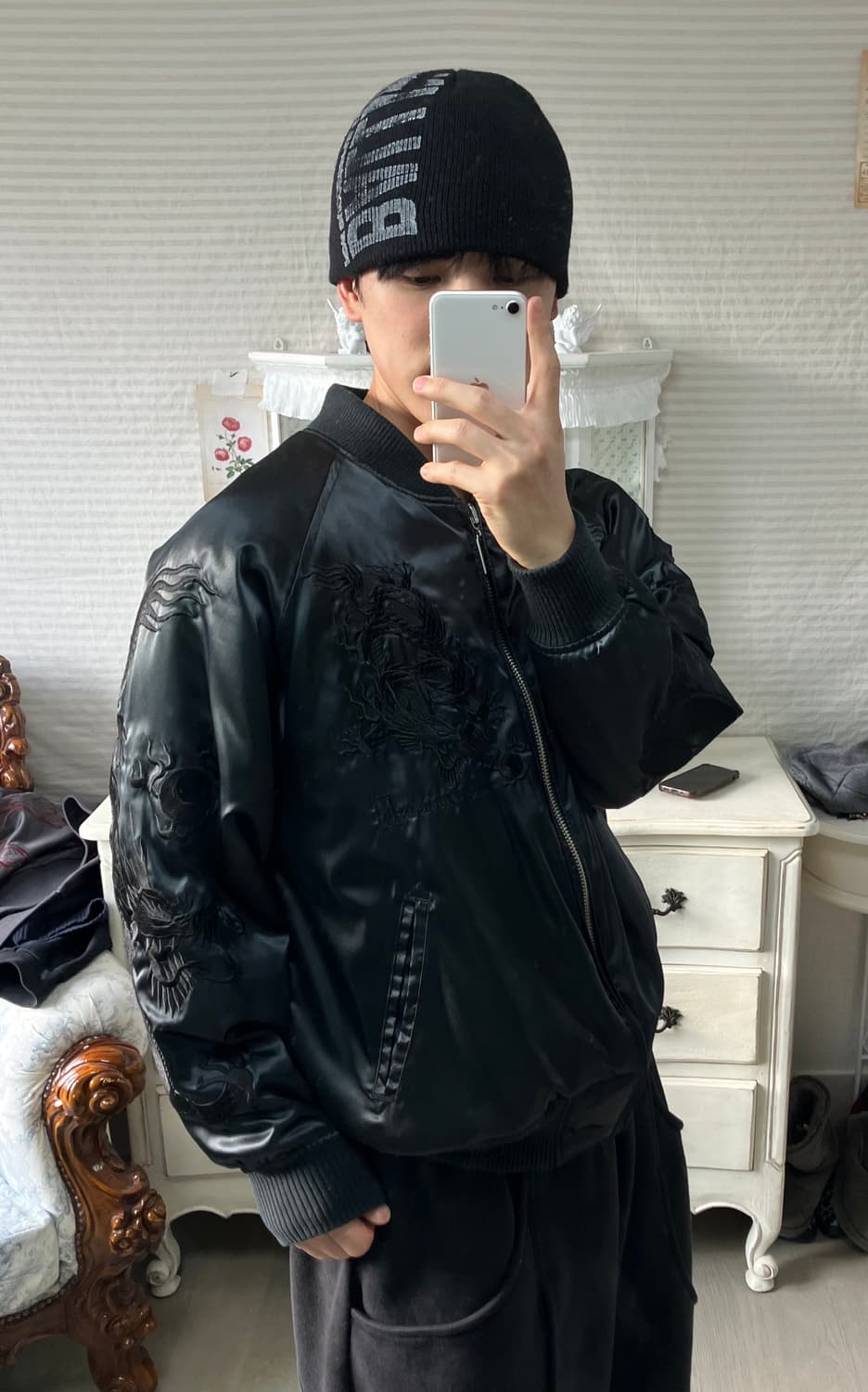 도그타운 블랙 여의주 드래곤 스카잔 o-926 y2k 스트릿 모리 갸루  상품이미지5