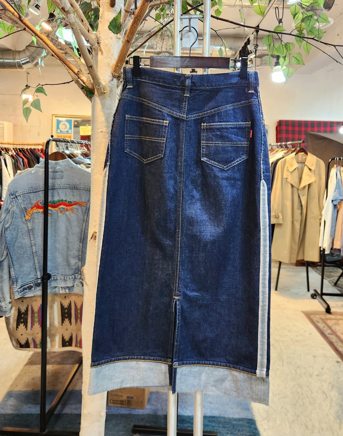 S-M) 제펜 셀비지 ONE/HALF  인디고 데님 스커트 상품이미지6