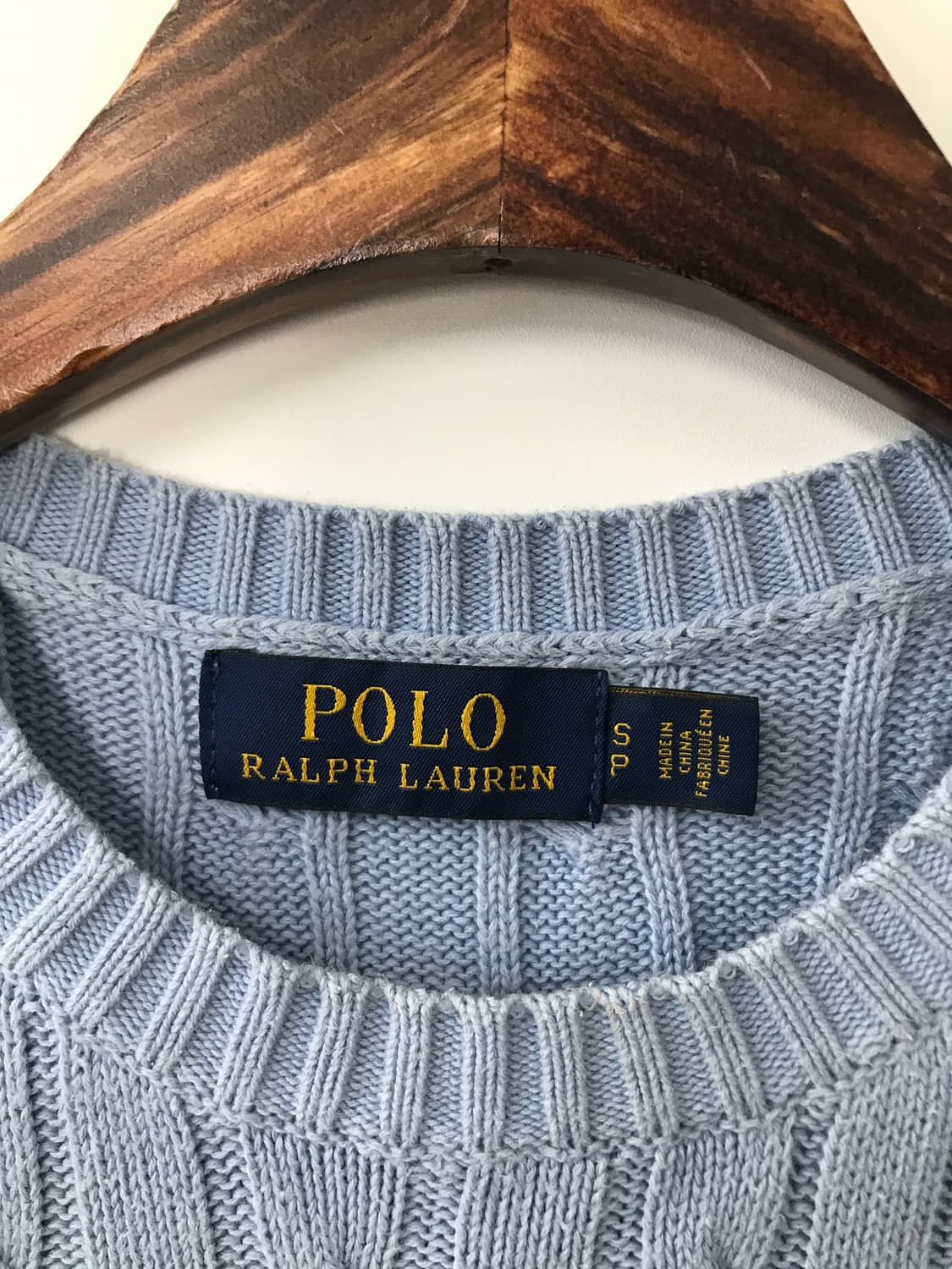 폴로 랄프로렌 신형 스카이블루 반팔 꽈배기 니트 상품이미지5
