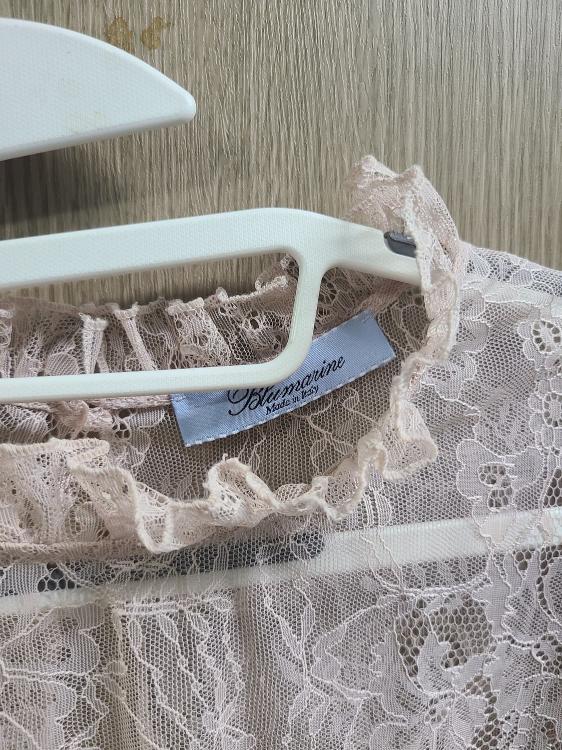 이태리 블루마린 레이스 시스루 블라우스 상품이미지2