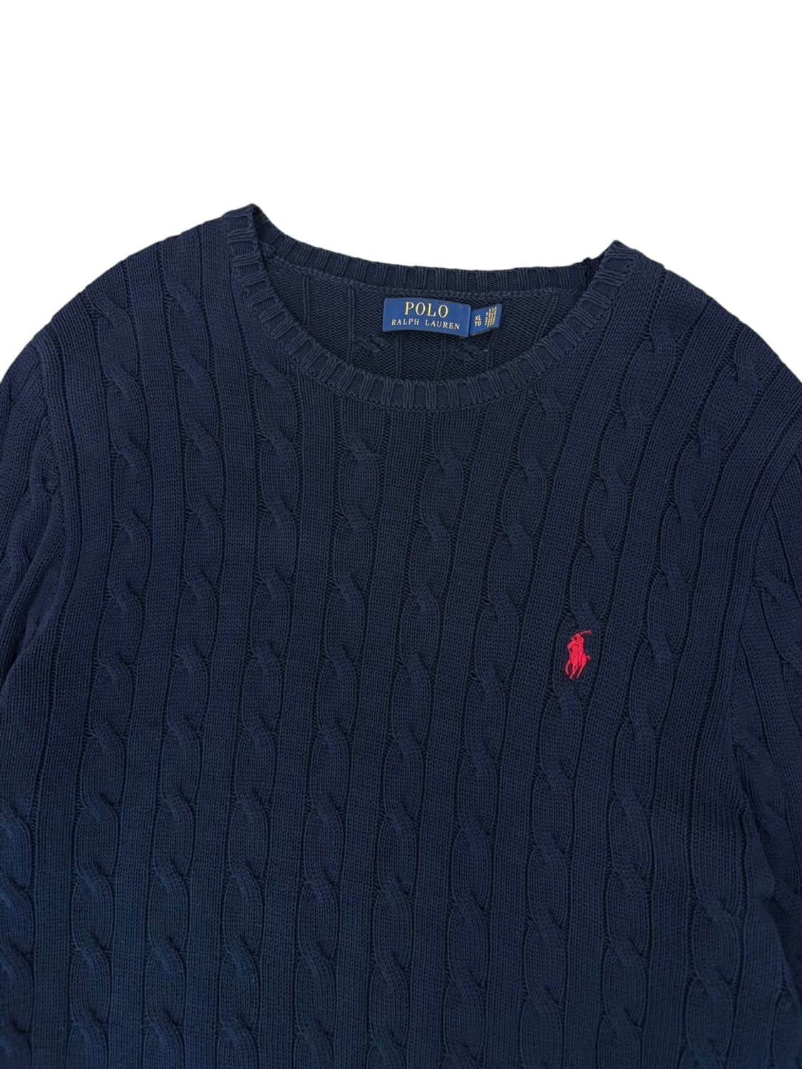 폴로 케이블 꽈배기 니트 네이비 (XL) 상품이미지2
