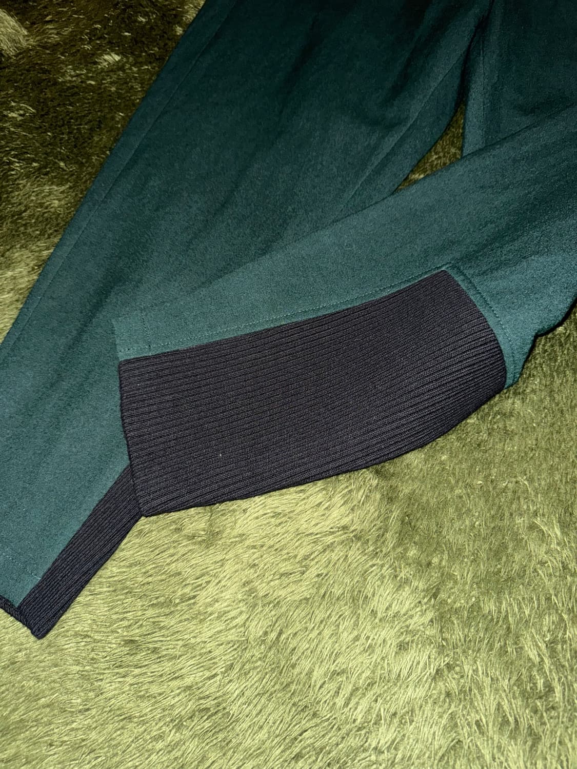 [S] 앤드뮐미스터 패널 디테일 울 트라우저 팬츠 그린 상품이미지7