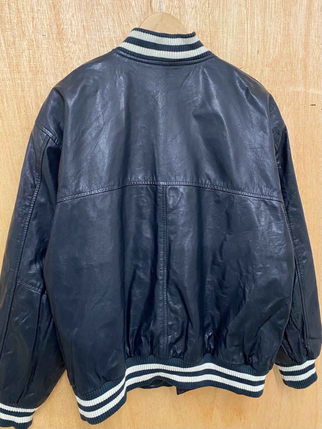 90~00s VTG leather varsity jacket 레더 바시티 상품이미지5