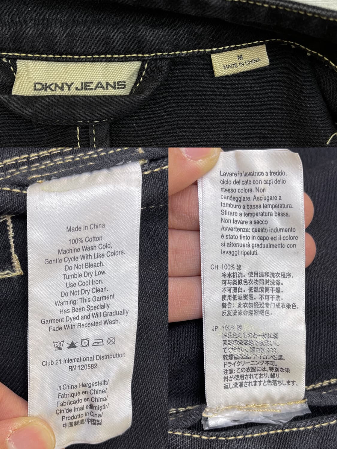 Dkny jeans 코튼 스티치 바이커 자켓 상품이미지9