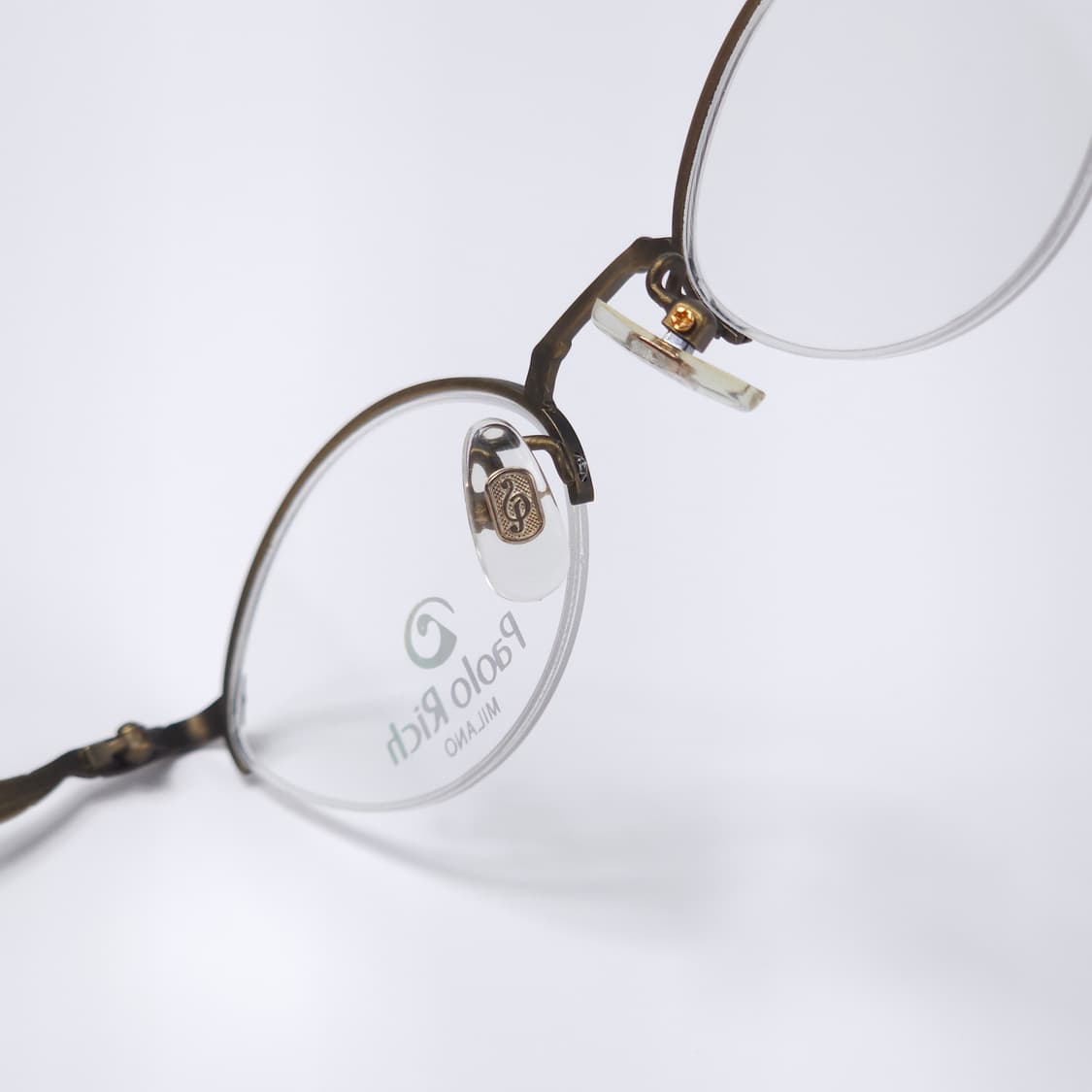 24K 도금 90년도 이태리 긱시크 오벌형 빈티지 반무테 안경 상품이미지8