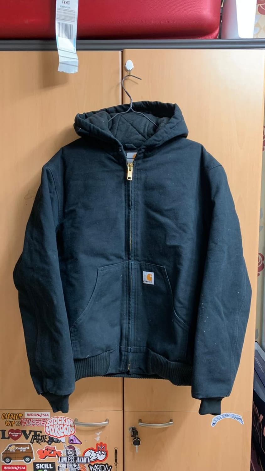 칼하트 블랙 후드 워크 자켓 상품이미지1