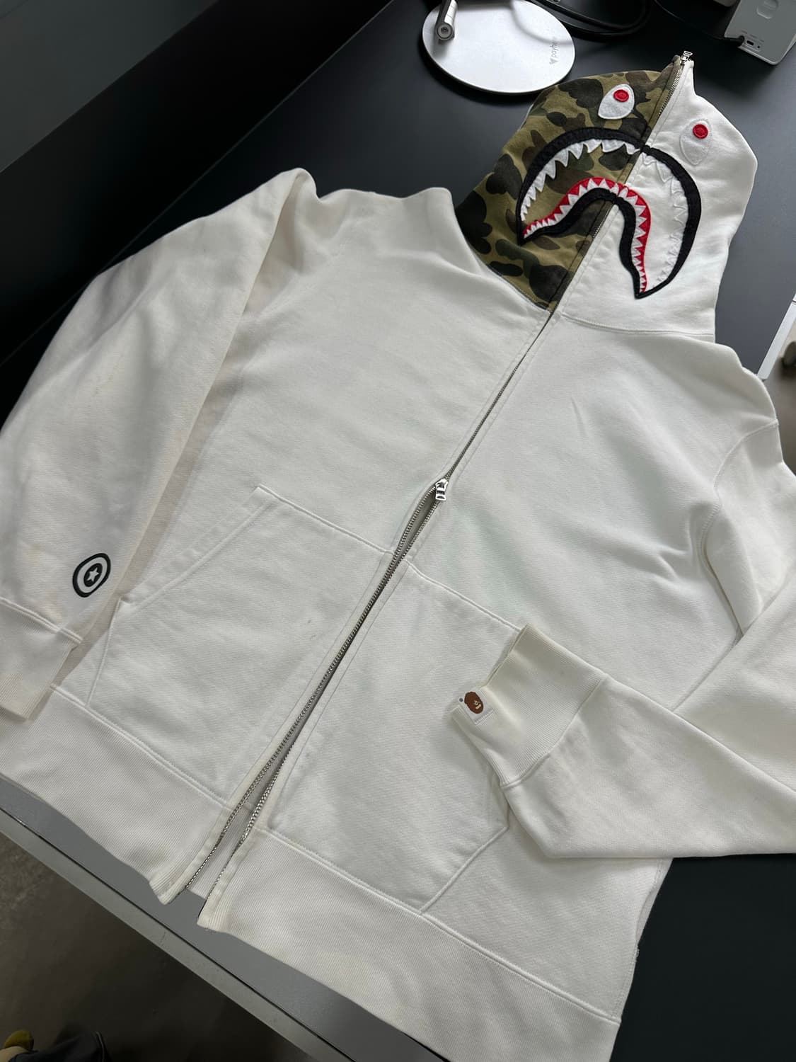 베이프 화이트 퍼스트카모 풀 후드집업 상품이미지4