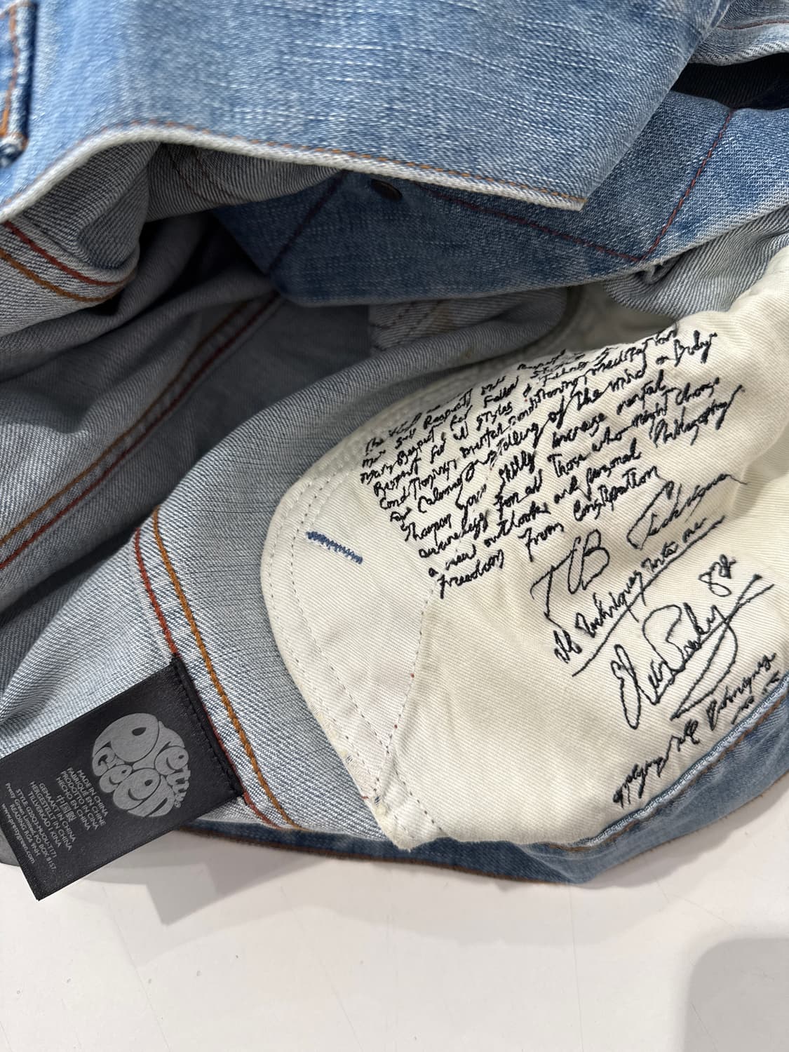 신품미사용)오아시스 리암갤러거 웸블리 2000 데님 자켓 프리티그린 상품이미지7