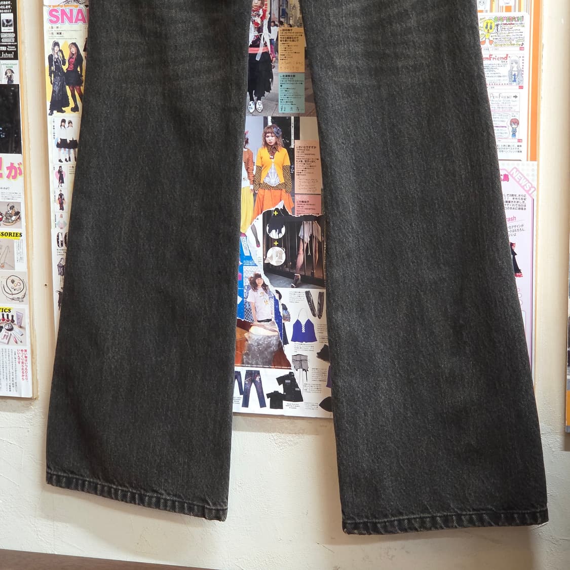 빈티지 샌드워싱 데미지 그레이 부츠컷 팬츠 상품이미지4