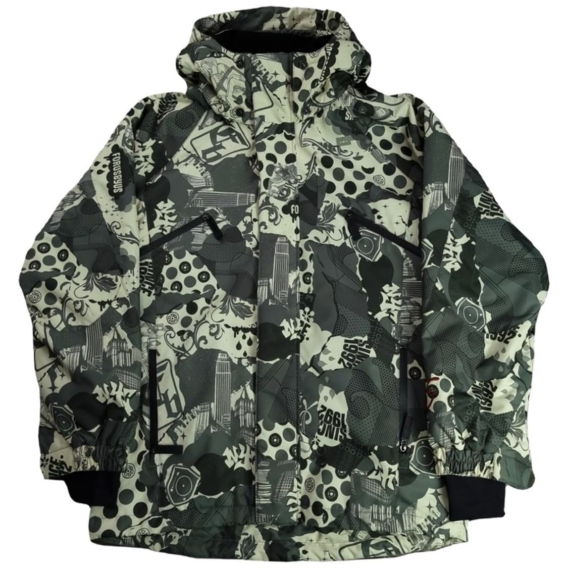 [푸부] 빈티지 그래픽 패턴 올드스쿨 후드 바람막이 자켓 M18951 상품이미지2