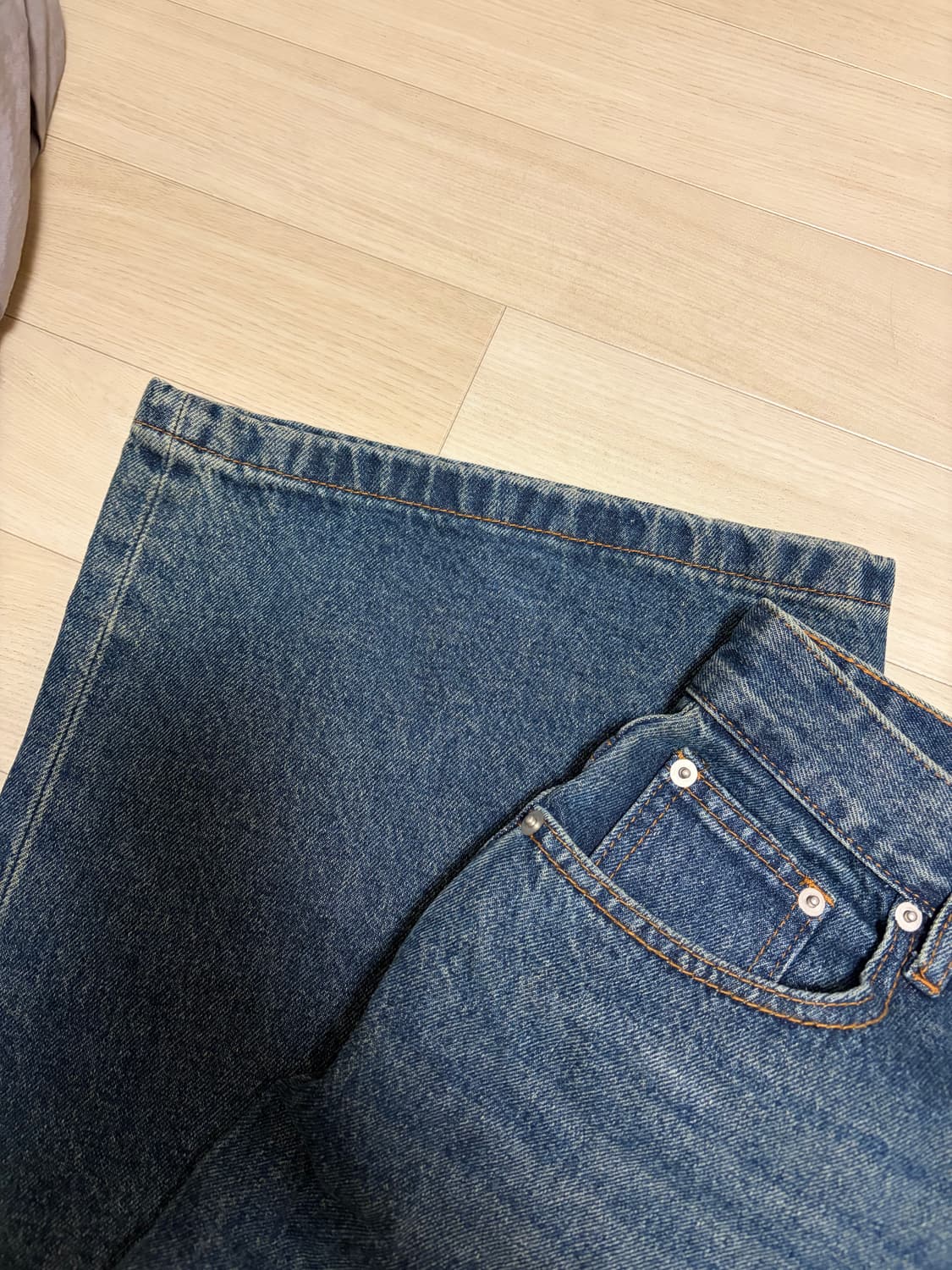 밀로 우먼 빈티지 와이드 데님 팬츠 [워시드 블루] s사이즈 상품이미지3