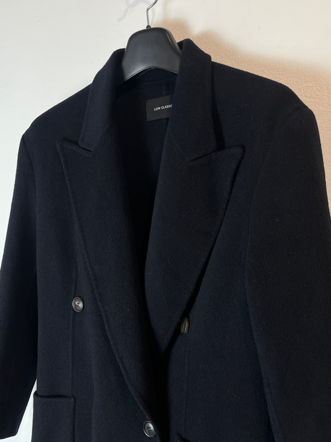 로우 클래식 더블 브레스티드 울 코트 상품이미지5