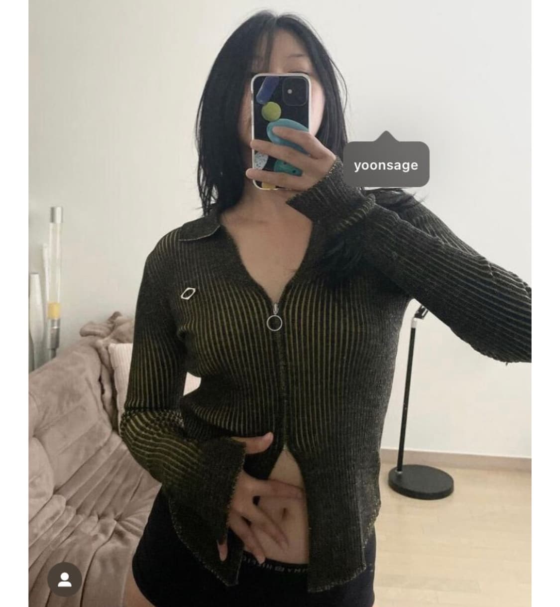 미스치프 니티드 투톤 셔츠 상품이미지8