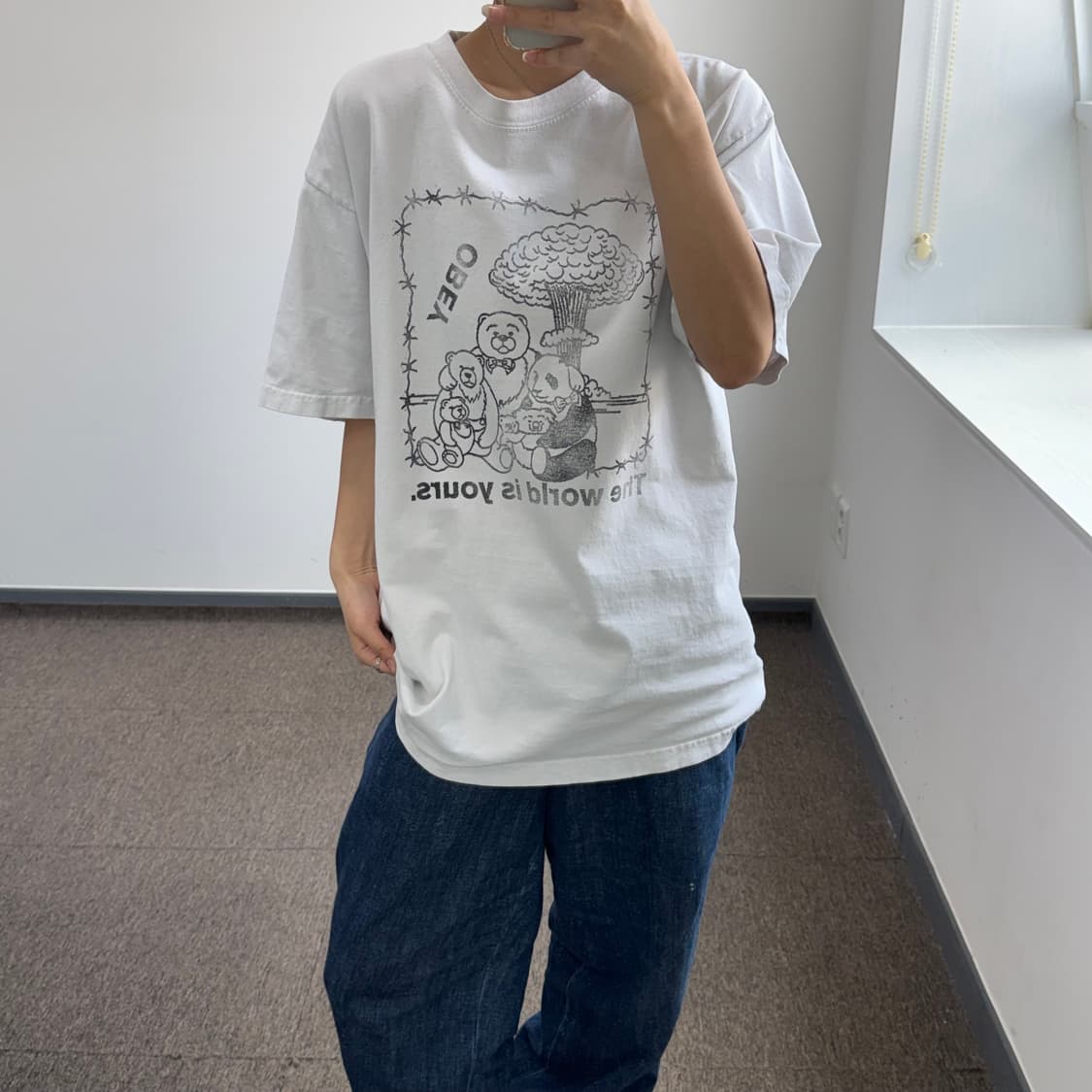 Obey 오베이 그래픽 포인트 화이트 반팔 상품이미지2