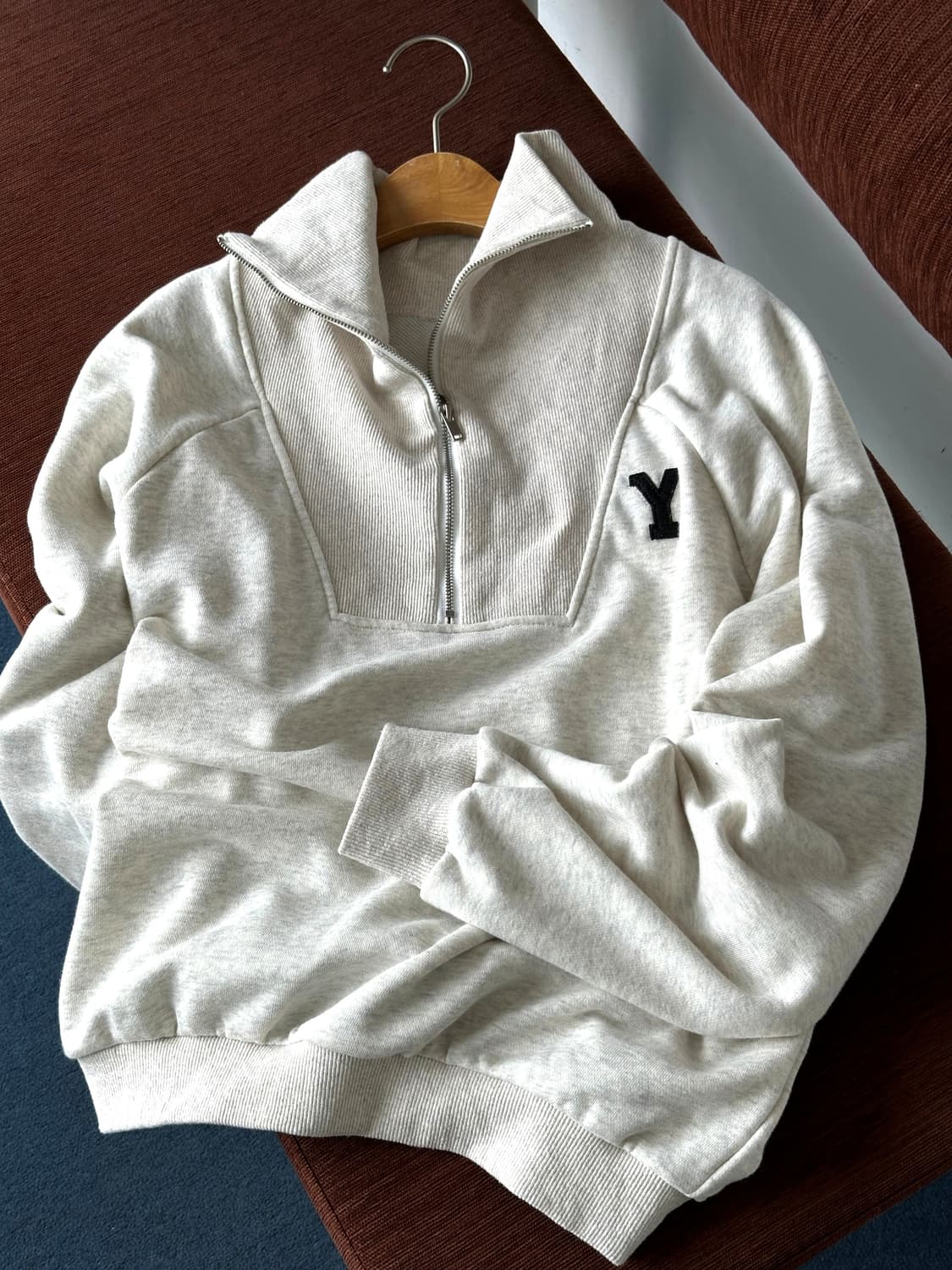 2way rib neck wide sweat P/O 상품이미지1
