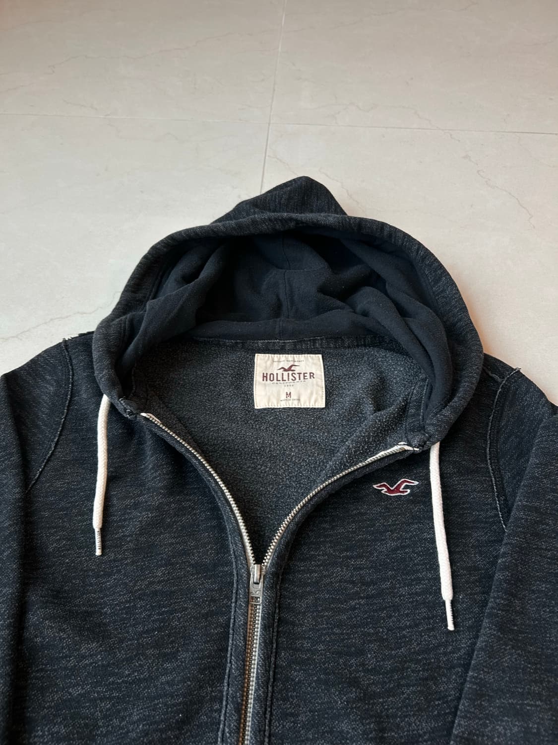 홀리스터 그레이 기모 후드 집업 M 상품이미지3