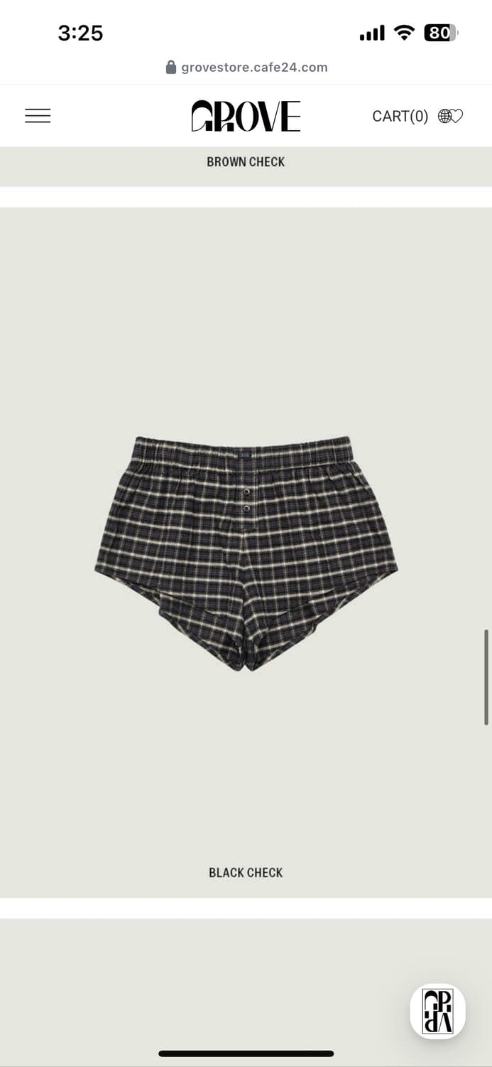 그로브 이브 체크 숏츠 전색상 구합니다 ! 상품이미지1