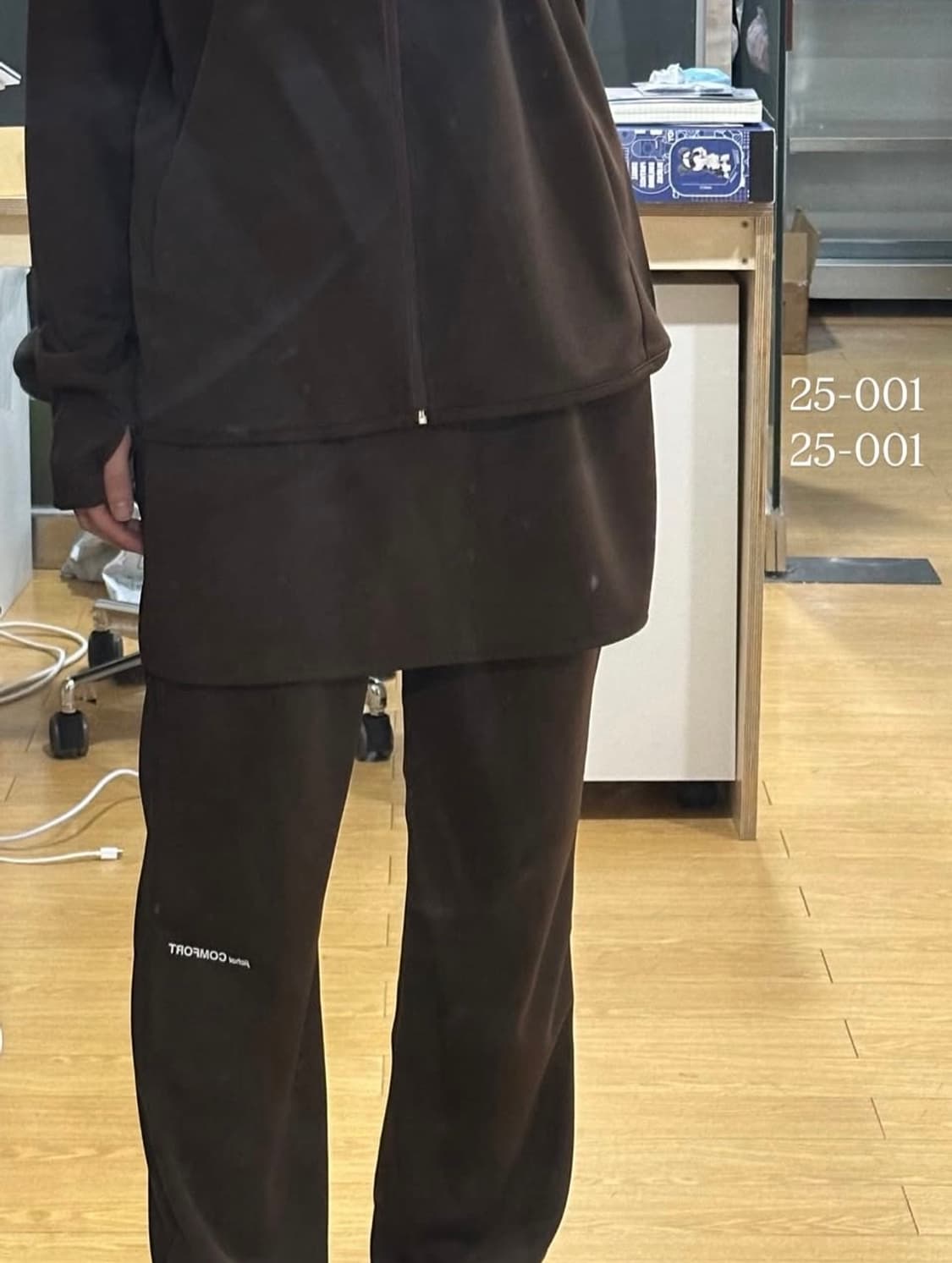 jichoi comfort 지초이 컴포트 레이어드 팬츠 브라운 상품이미지3