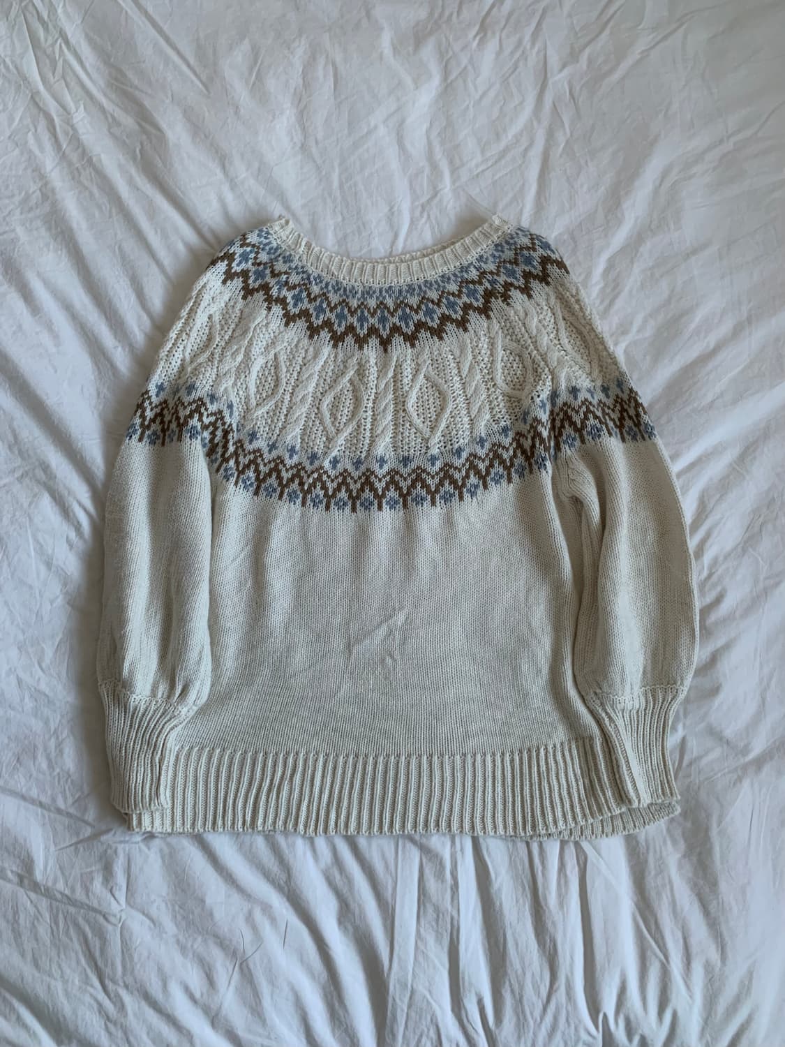 화이트 아란 스웨터 상품이미지5