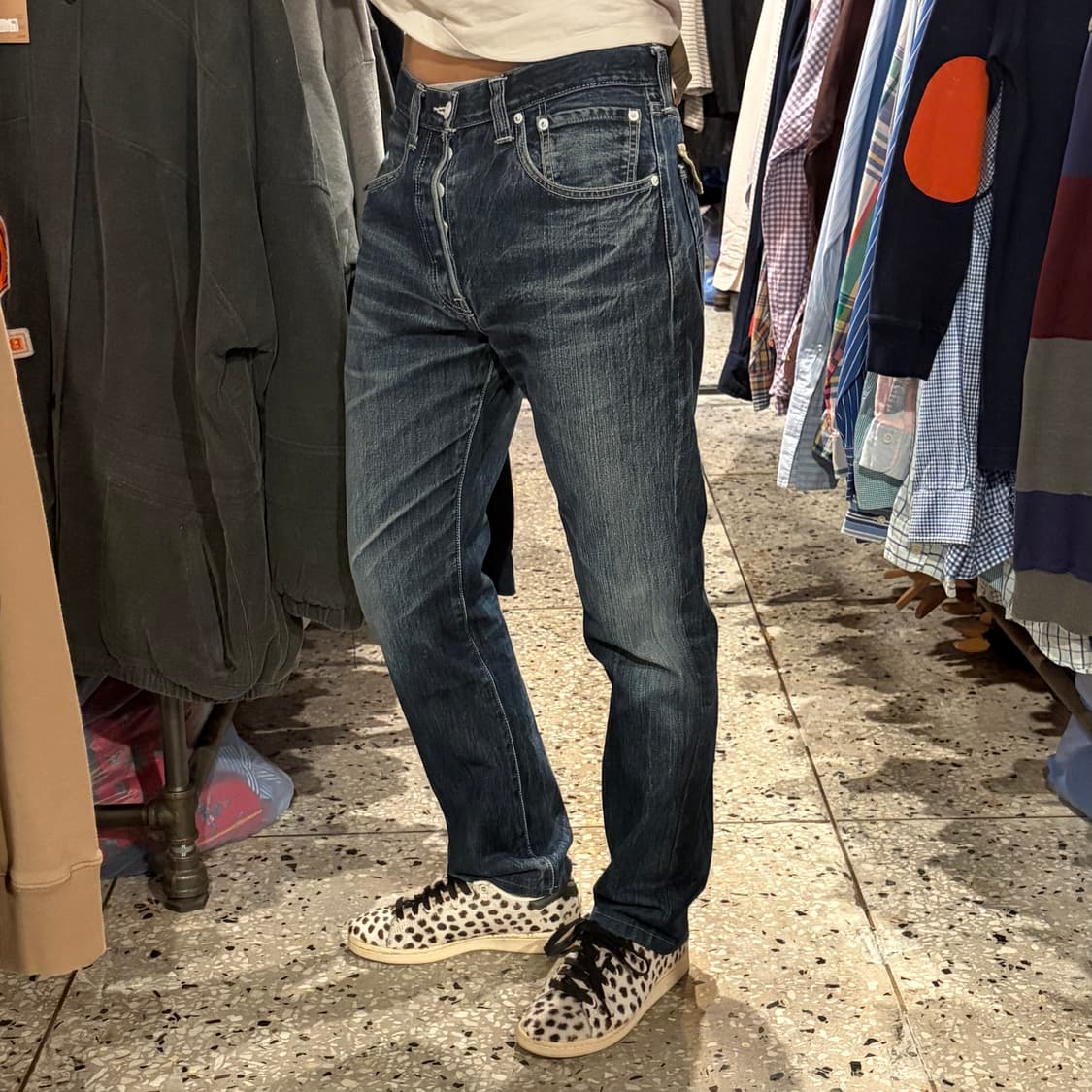 levi's 리바이스 501 포켓 스트레이트 워싱 진 상품이미지4