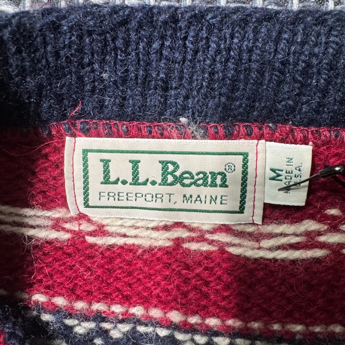 90s 엘엘빈 노르딕 스웨터 레드 ( M/OLD-8323 ) 상품이미지3