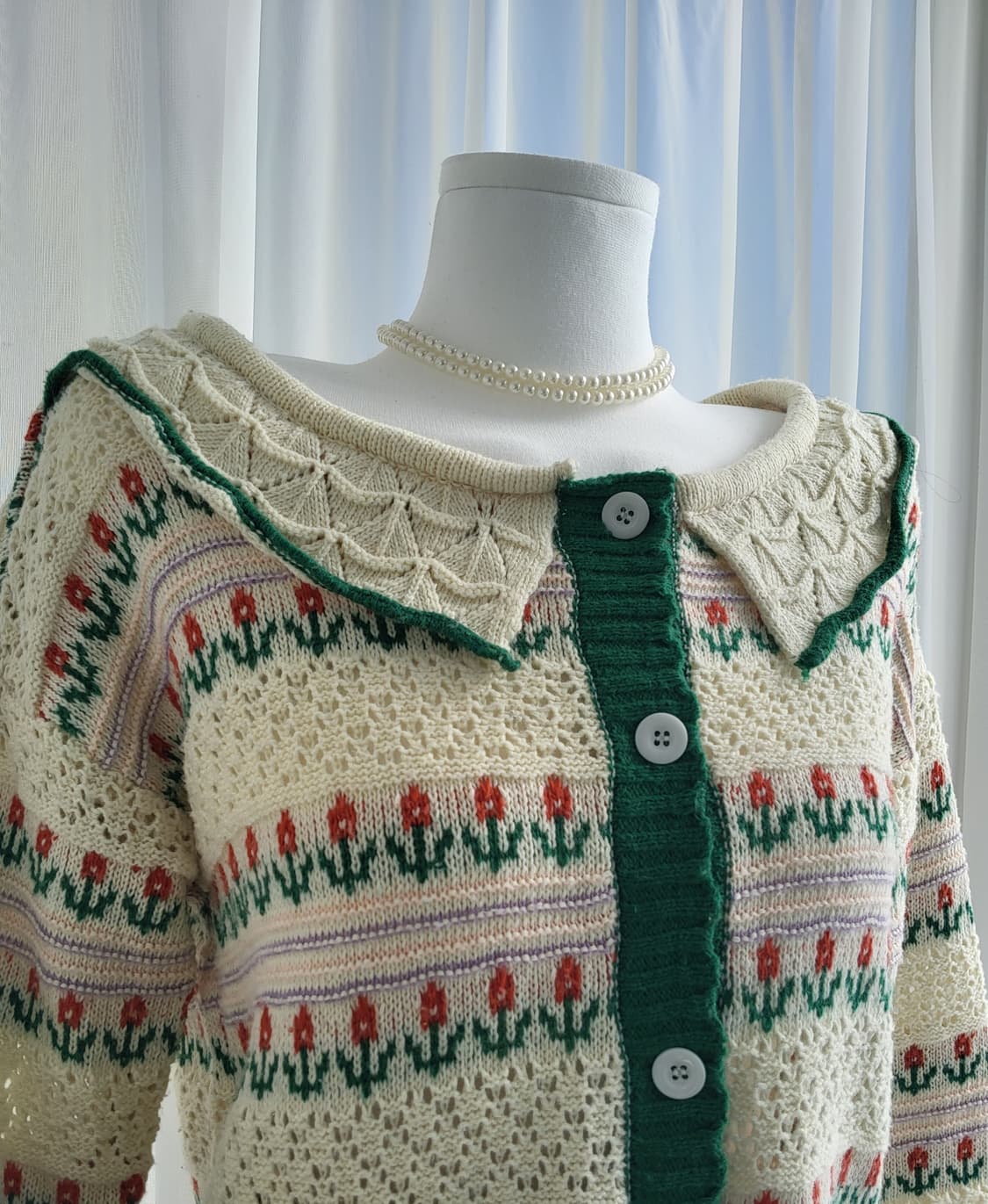 플라워 니트 가디건 상품이미지2