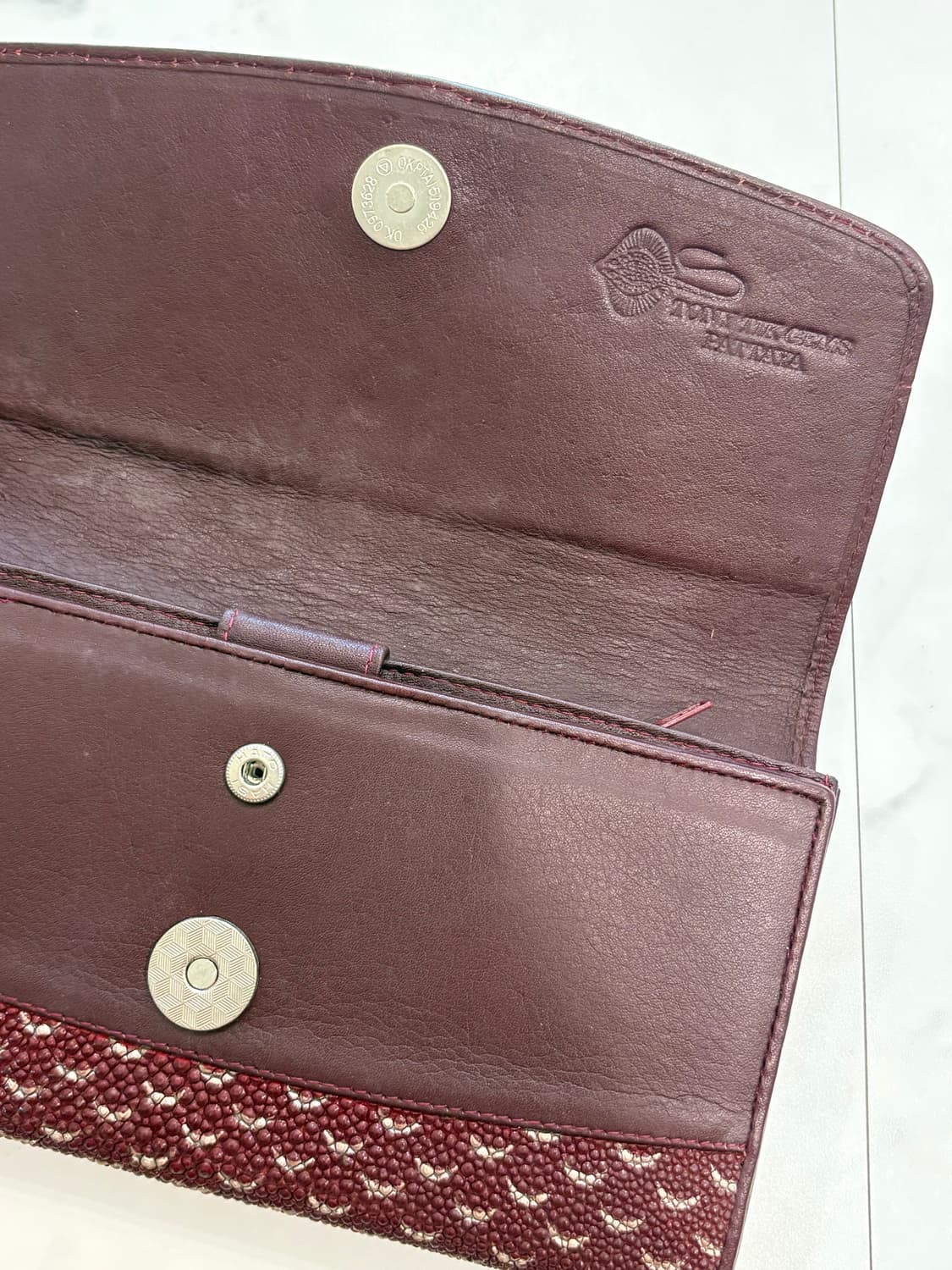 vintage natural stingray leather wallet 상품이미지3