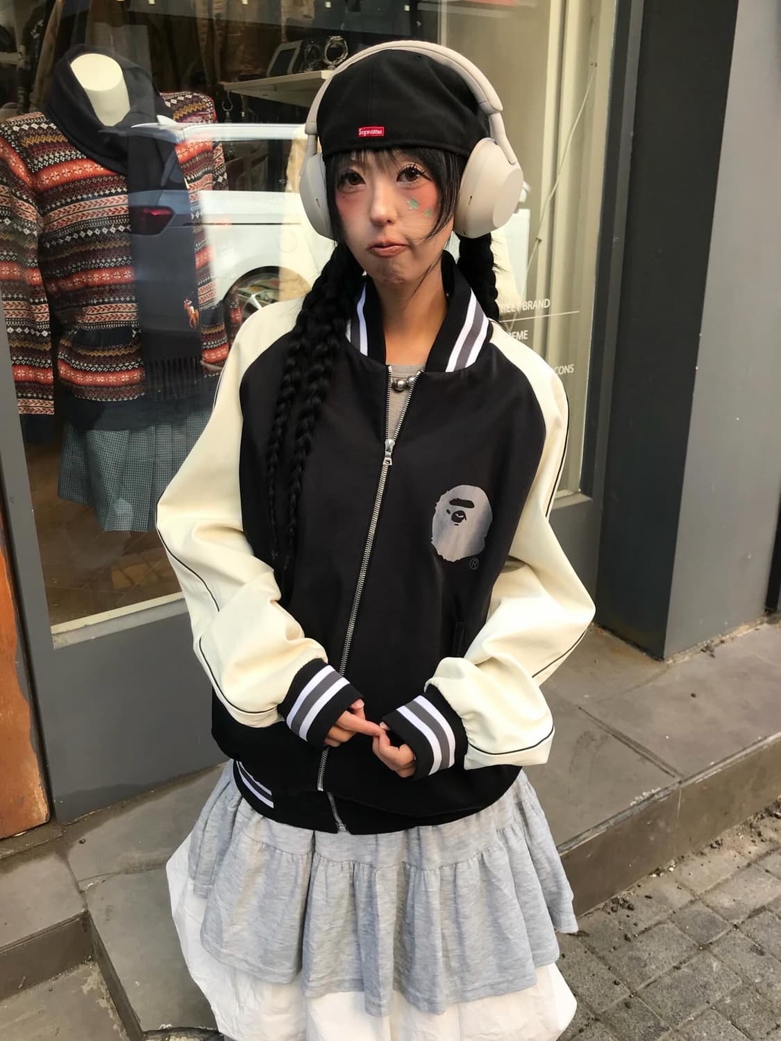 00s Bape Saru Varsity Jacket 상품이미지2
