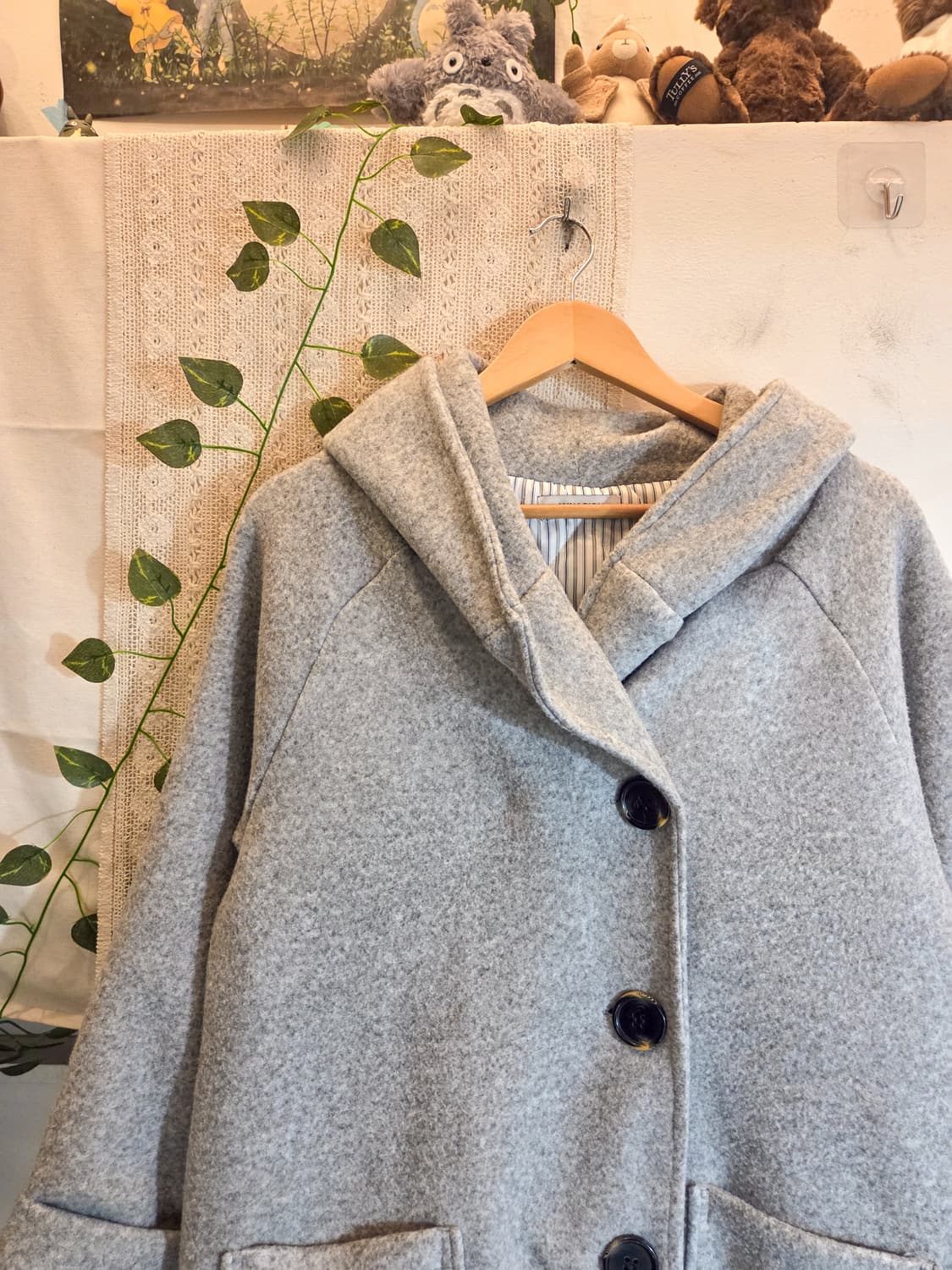 그레이 아방핏 후드 코트 상품이미지2