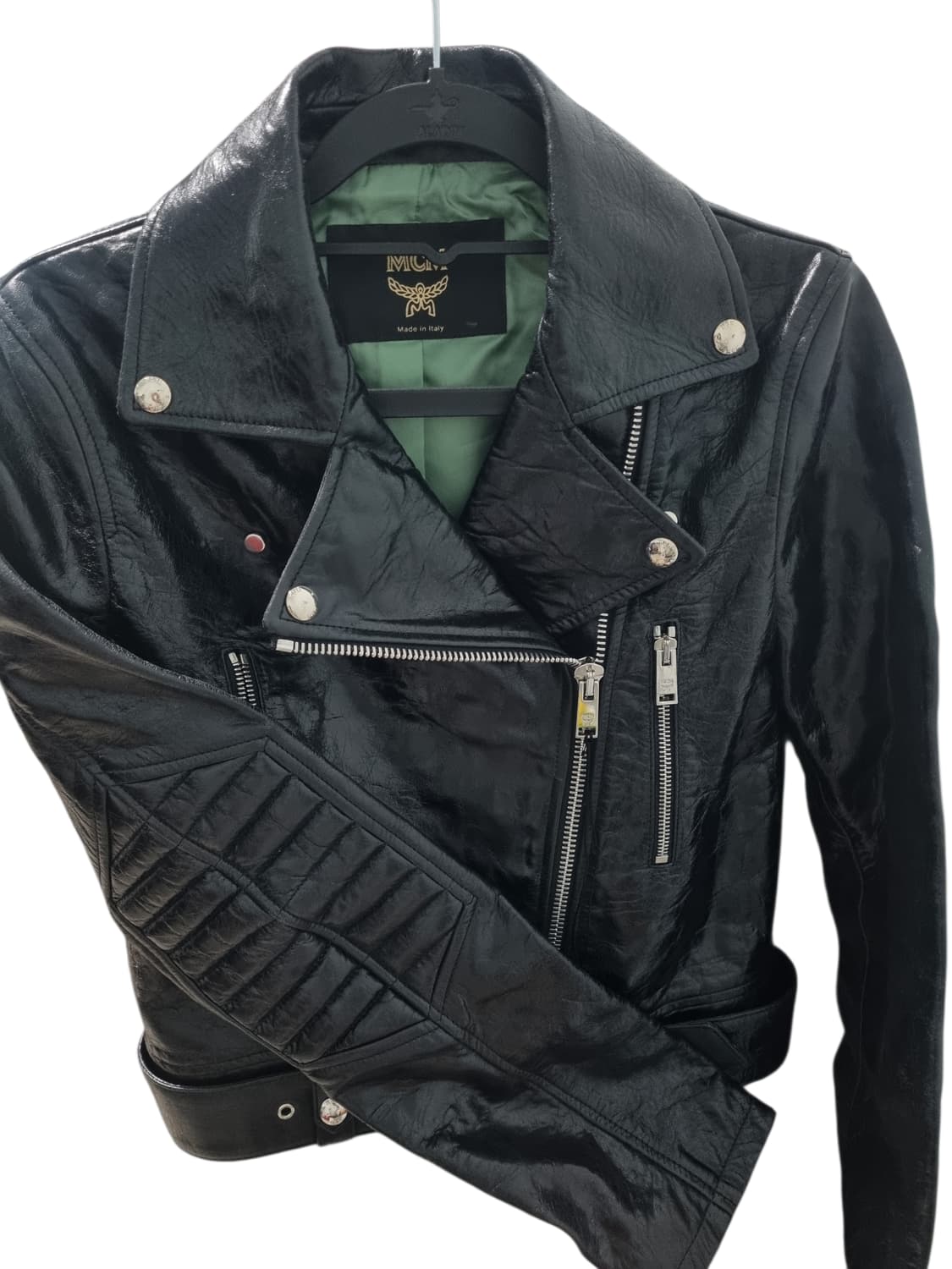 MCM 엠씨엠 메이드 인 이태리 가죽 라이더 자켓 xs 상품이미지4