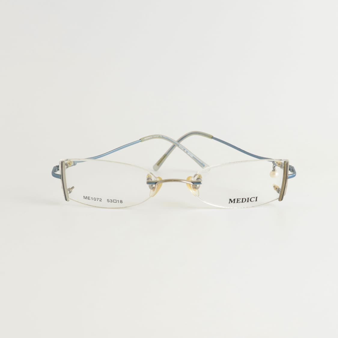 올드올즈 데드스탁 빈티지 MEDICI 진주 템플 무테 메탈 안경 상품이미지2