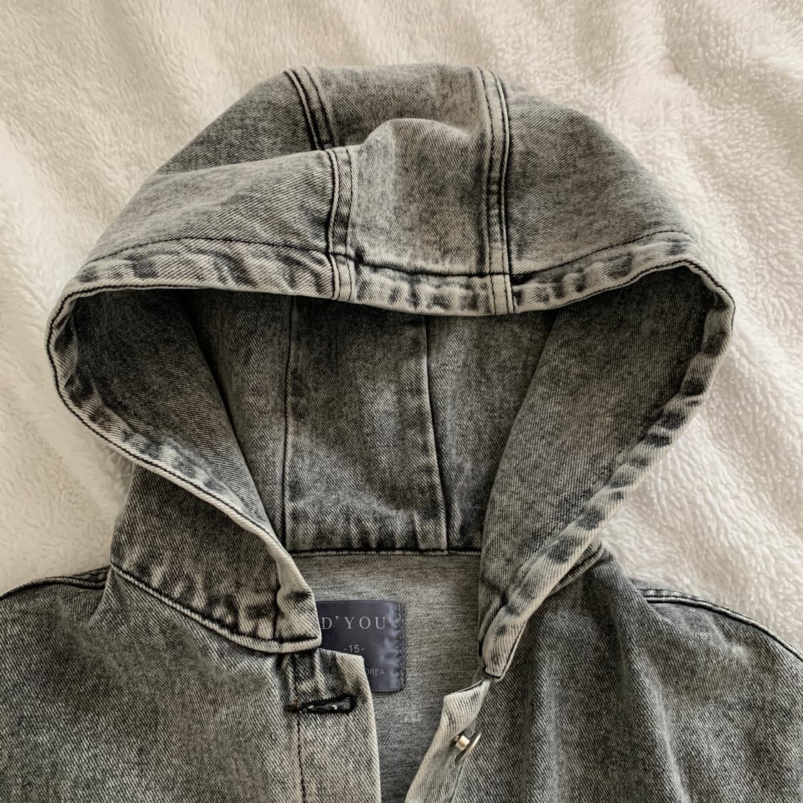D'YOU 주니어 빈티지 워싱 흑청 데님 후드 재킷 상품이미지4