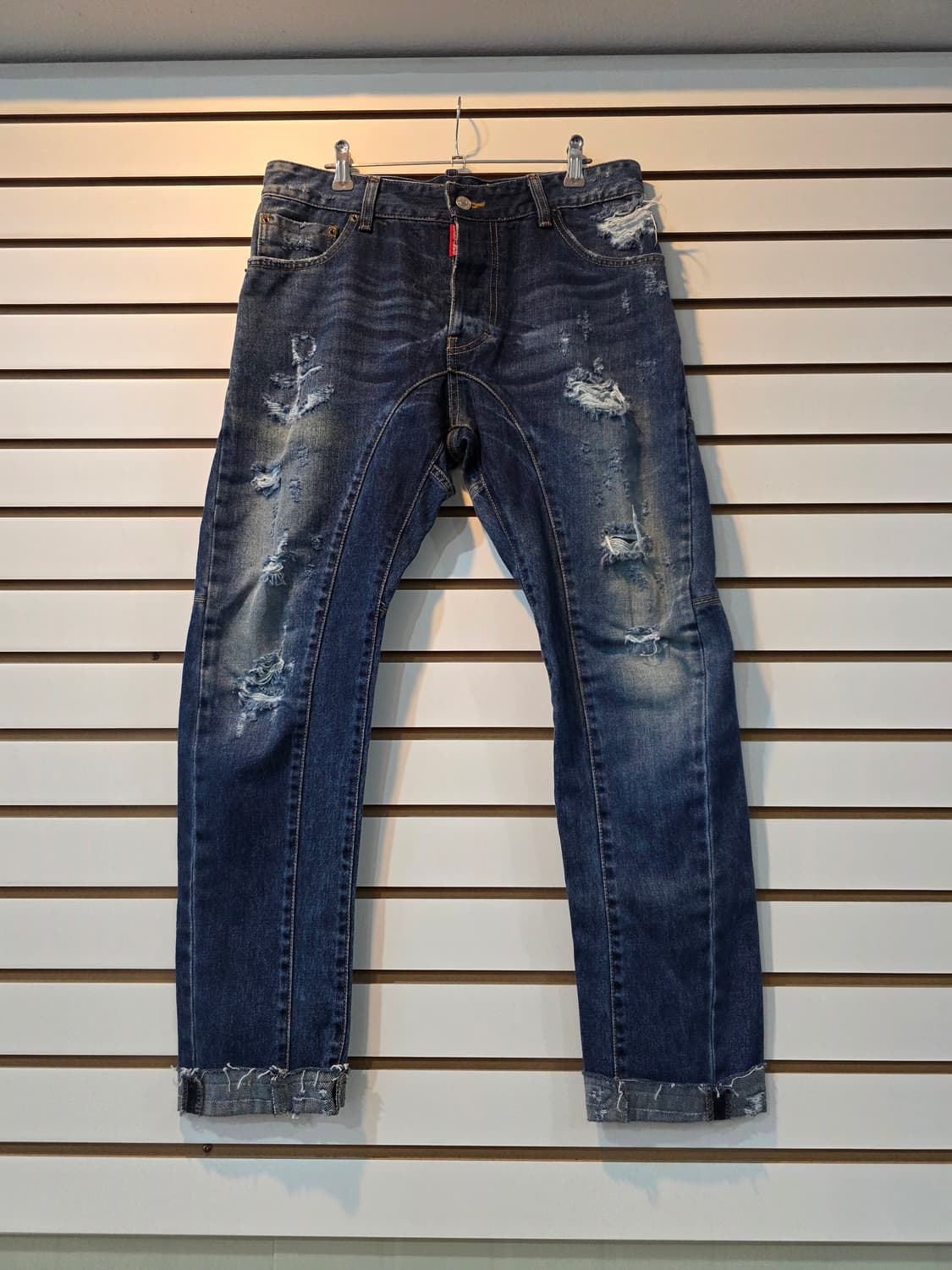 DSQUARED 디스퀘어드 마린디스진 앵커 자수 데님 팬츠 상품이미지1