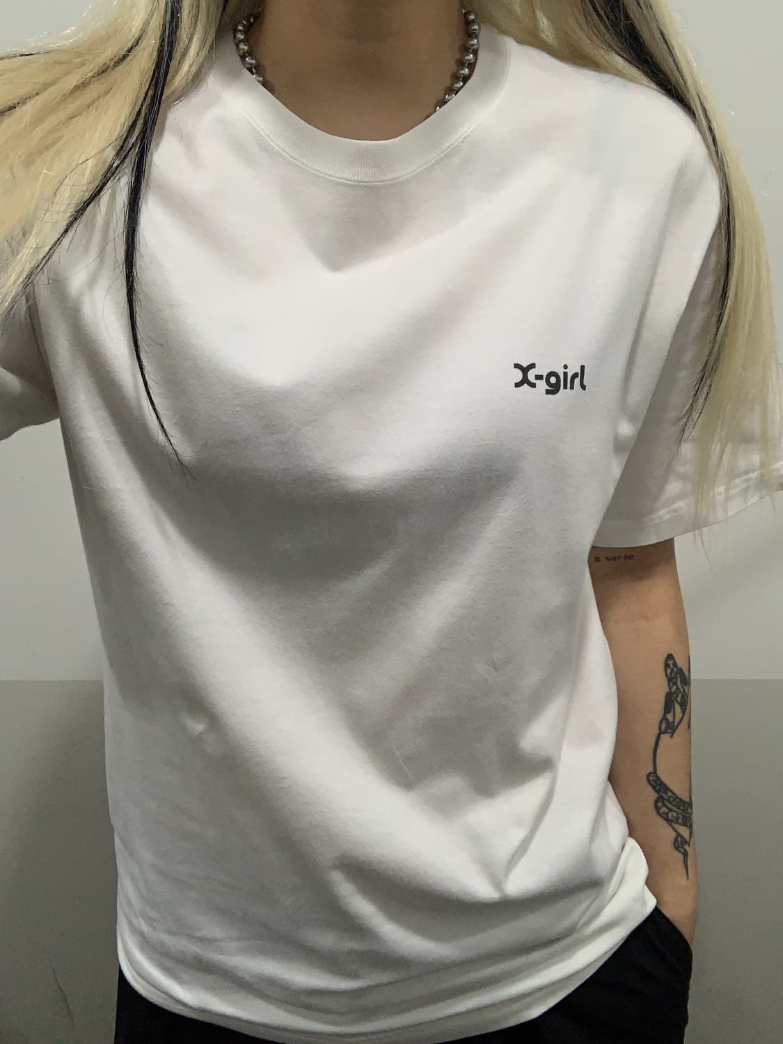(빈티지)x-girl 엑스걸 백 프린팅 반팔티 상품이미지2