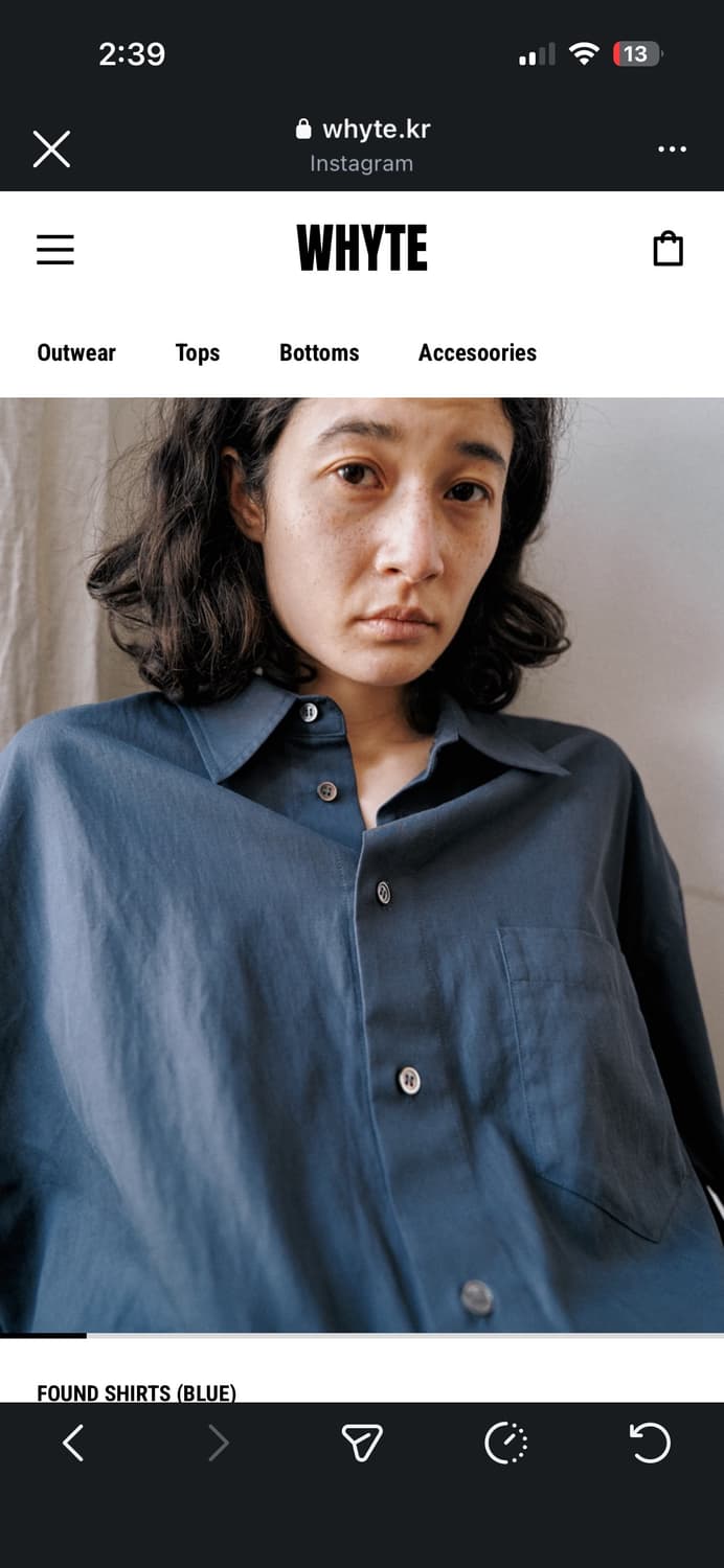 Whyte found shirts blue L 상품이미지1
