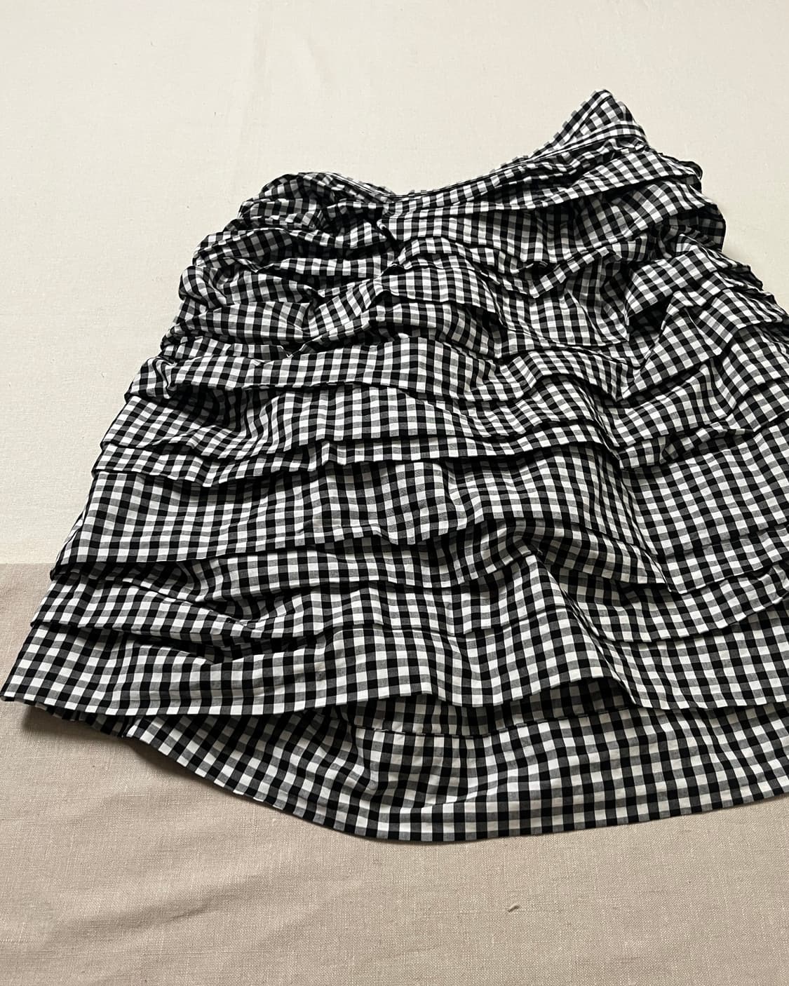 꼼데가르송 깅엄체크 러플 랩스커트 comme des garcons 상품이미지8