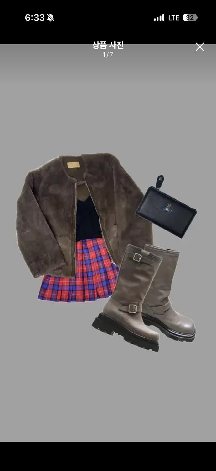 [퍼자켓  겨울코디세트] 펑크룩 프레피룩 나나깔 빈티지패션 고스룩 상품이미지1