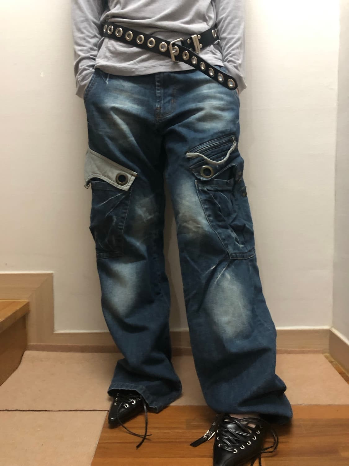 빈티지 데님 펑크 디테일 팬츠 상품이미지7