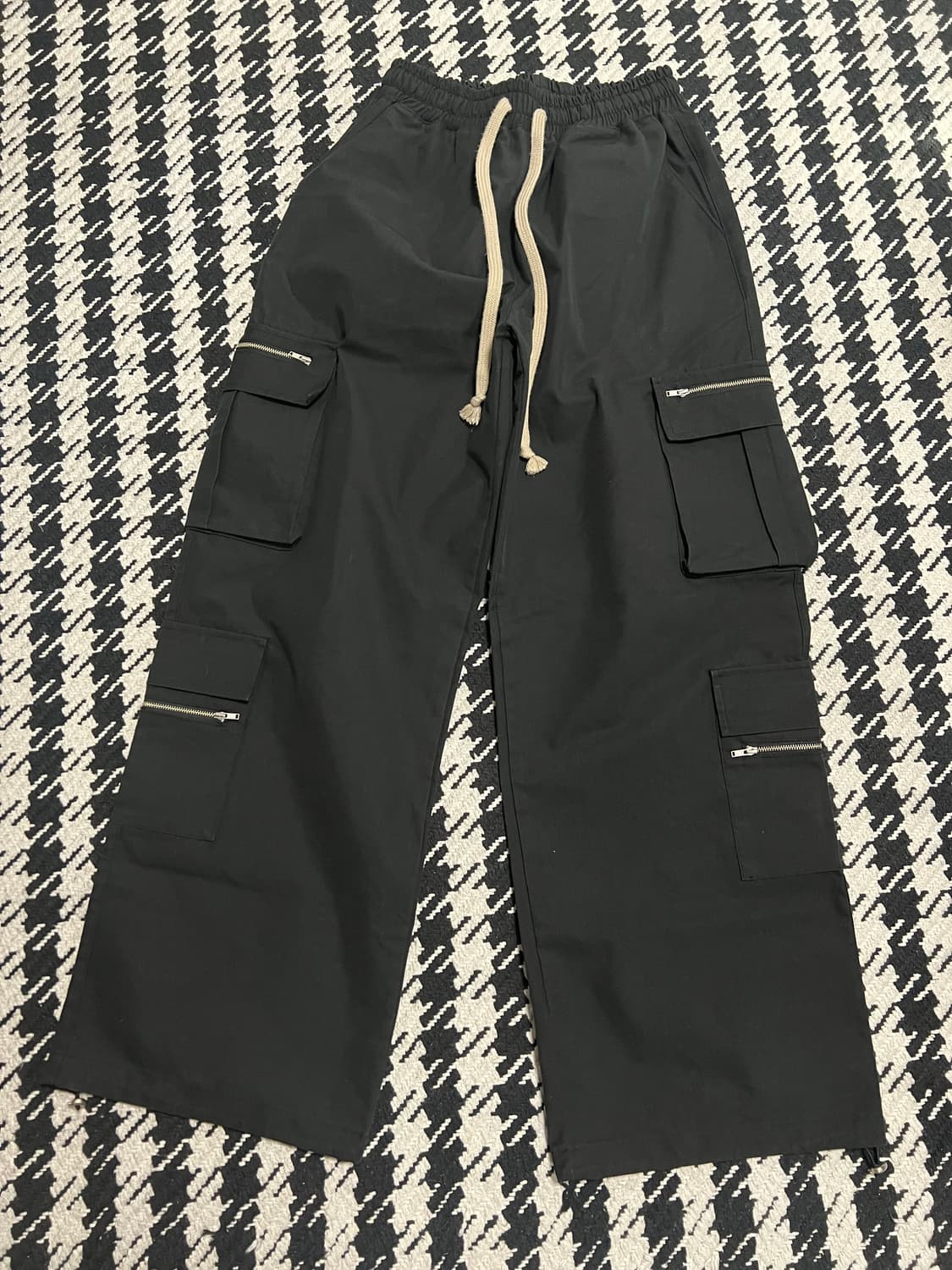 OS) HIGH-DENSITY WIDE CARGO PANTS(BLACK) 상품이미지3