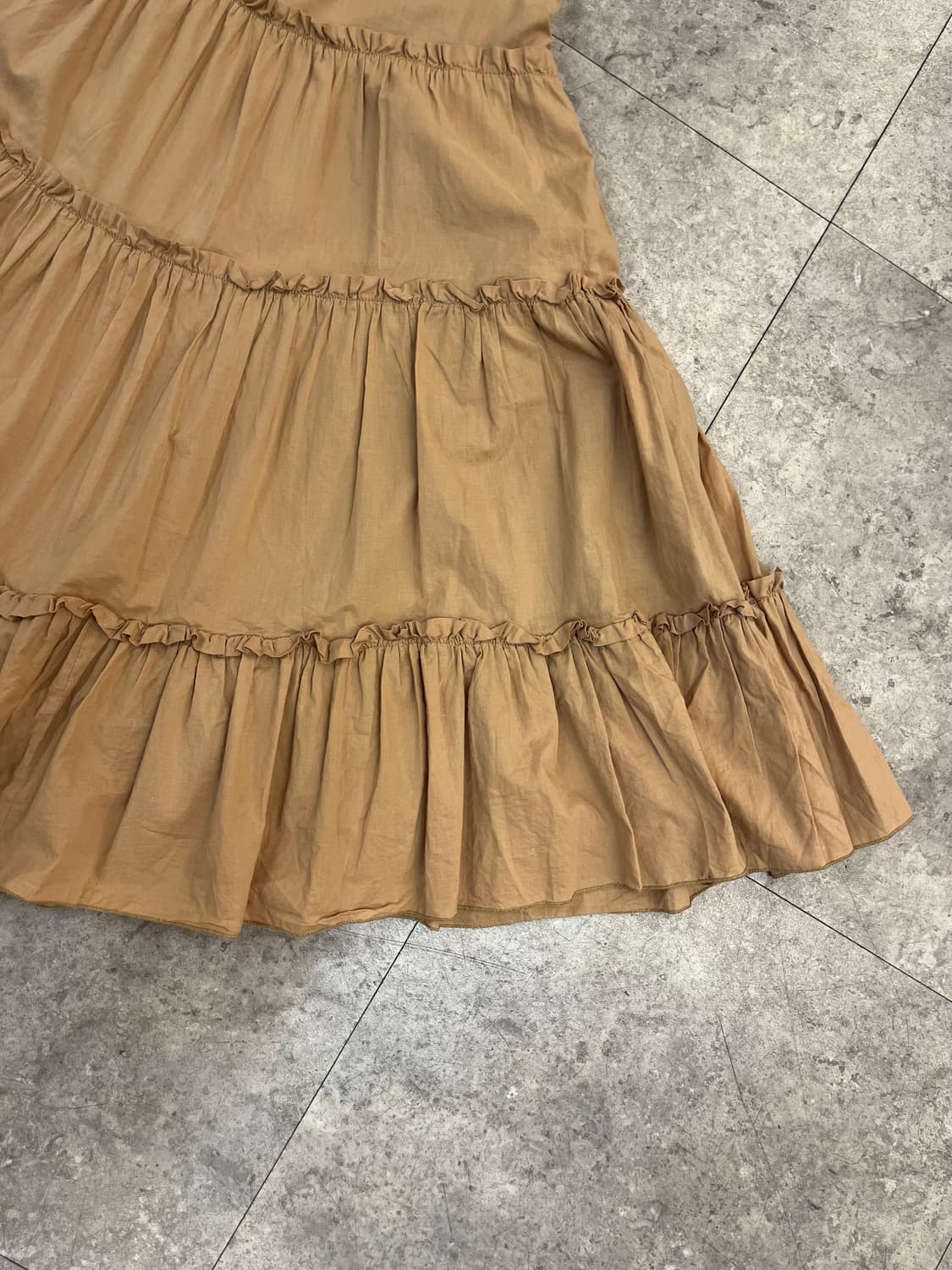 빈티지 프릴 자수 롱 스커트 브라운 M #csz4069  상품이미지9