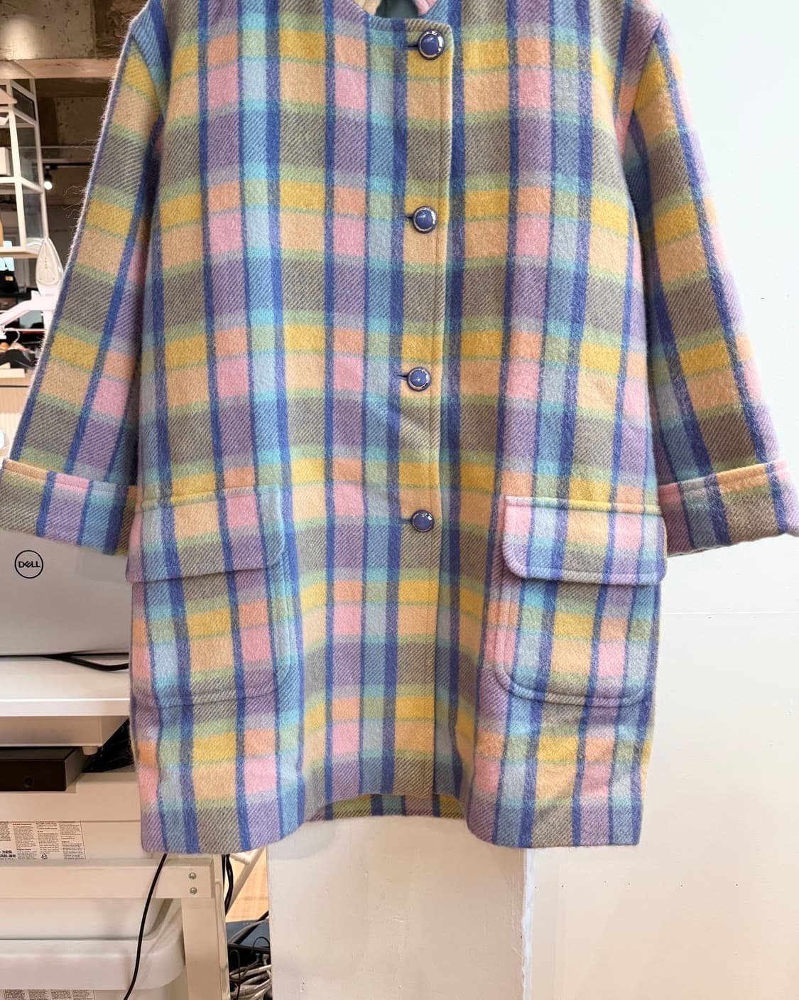 쿠레쥬 멀티컬러 체크 울 코트  상품이미지6