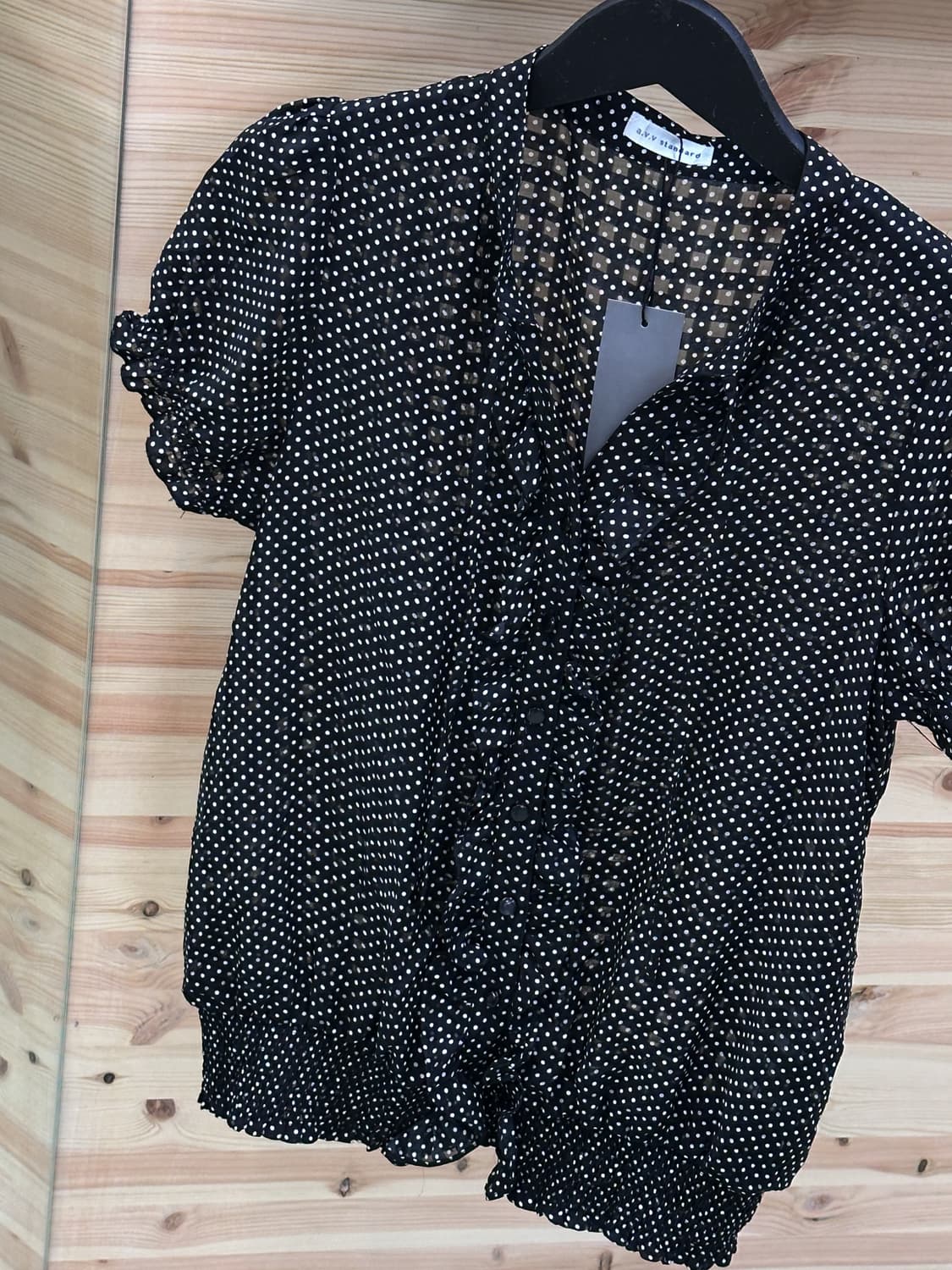 black dot frill blouse 상품이미지2