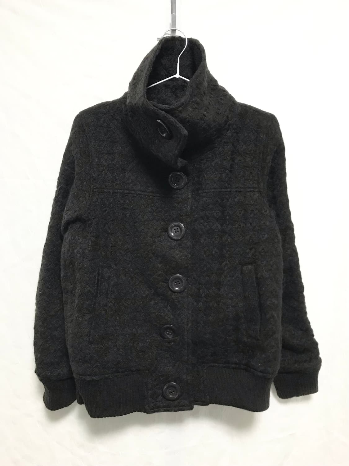 빈티지 니혼진 너드 빅 버튼 하이넥 숏 코트 자켓 상품이미지1