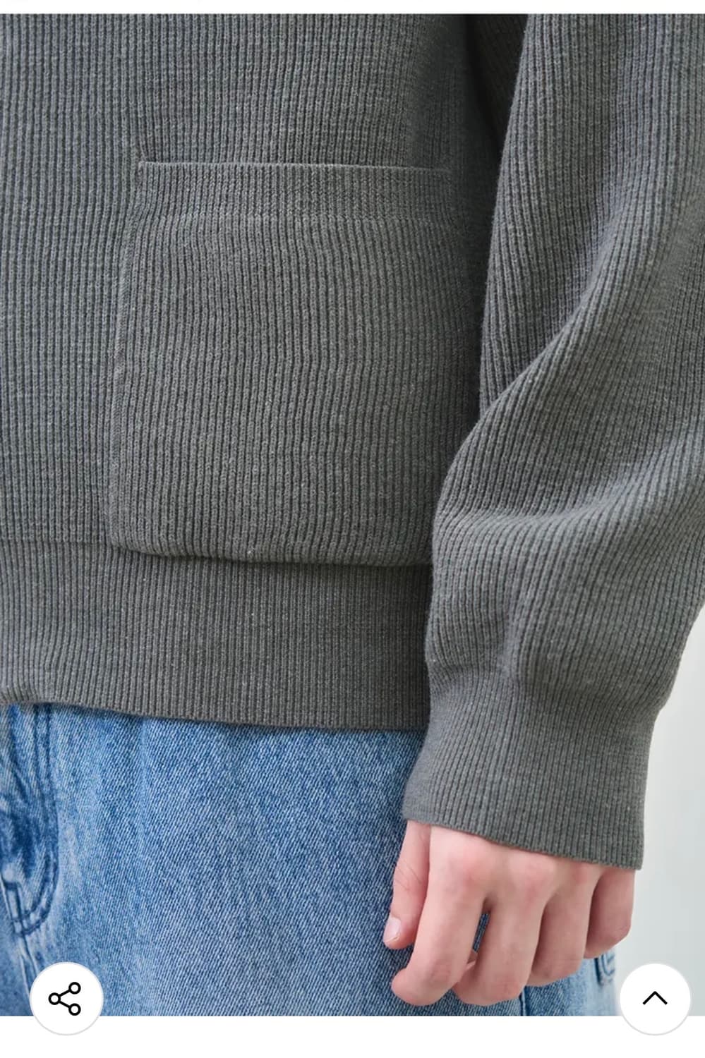 (L) 드로우핏 오버사이즈 PBT 투웨이 풀집업 니트 [GREY] 판매 상품이미지7