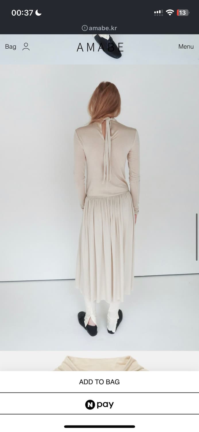 Amabe -scarf neck shirring dress 상품이미지2
