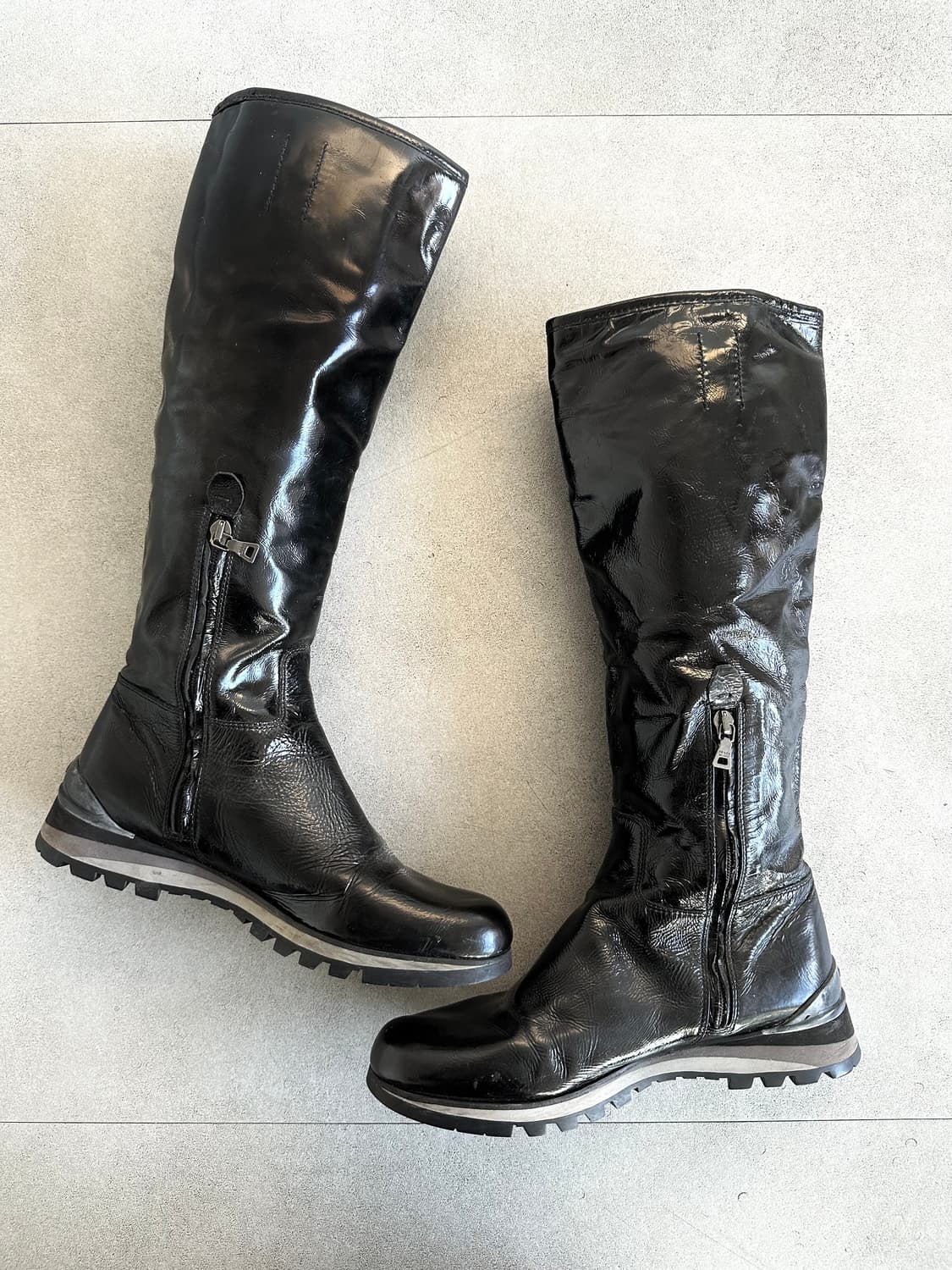 프라다 스포츠 페이던트 레더 니하이 롱부츠 상품이미지6