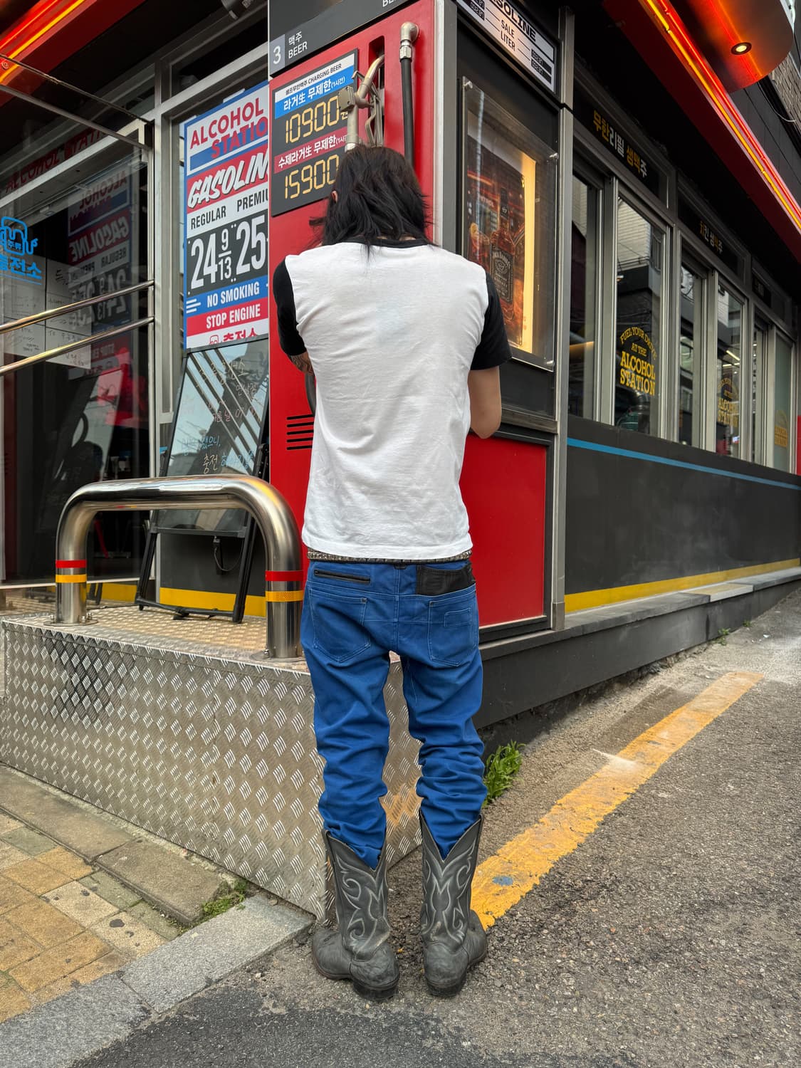 KIIT – Leather Patch Blue Denim Pants 상품이미지5