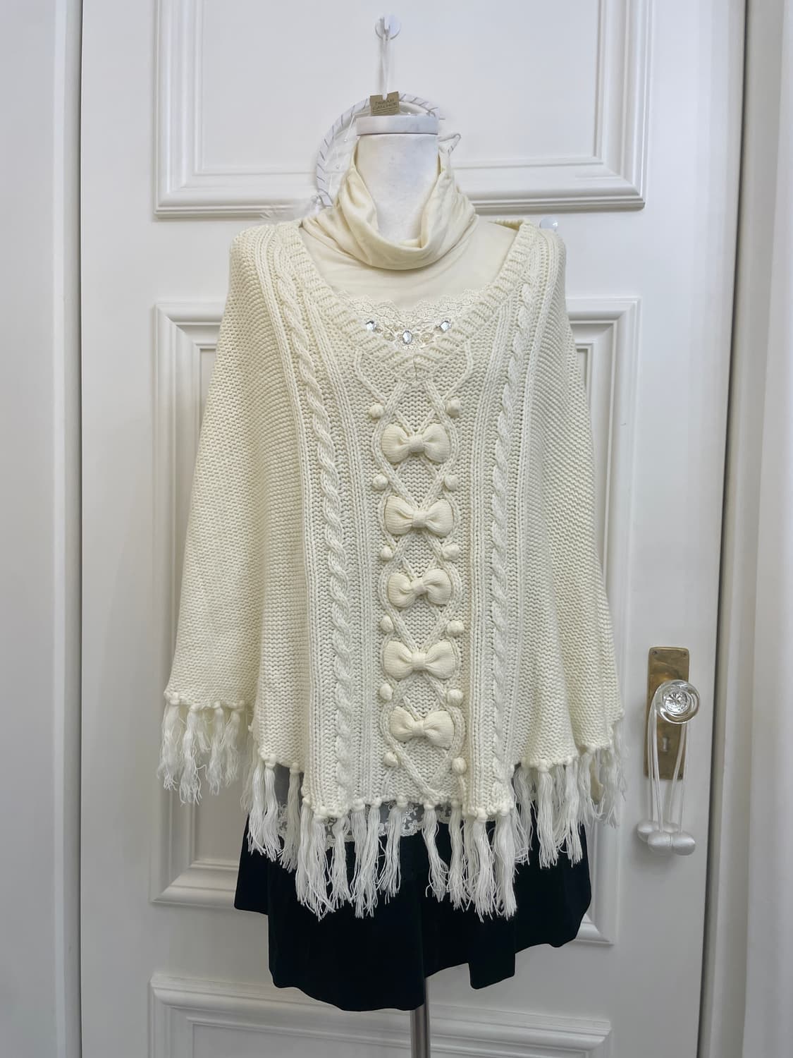 ivory bow point sweater cape&AXES FEMME 상품이미지4